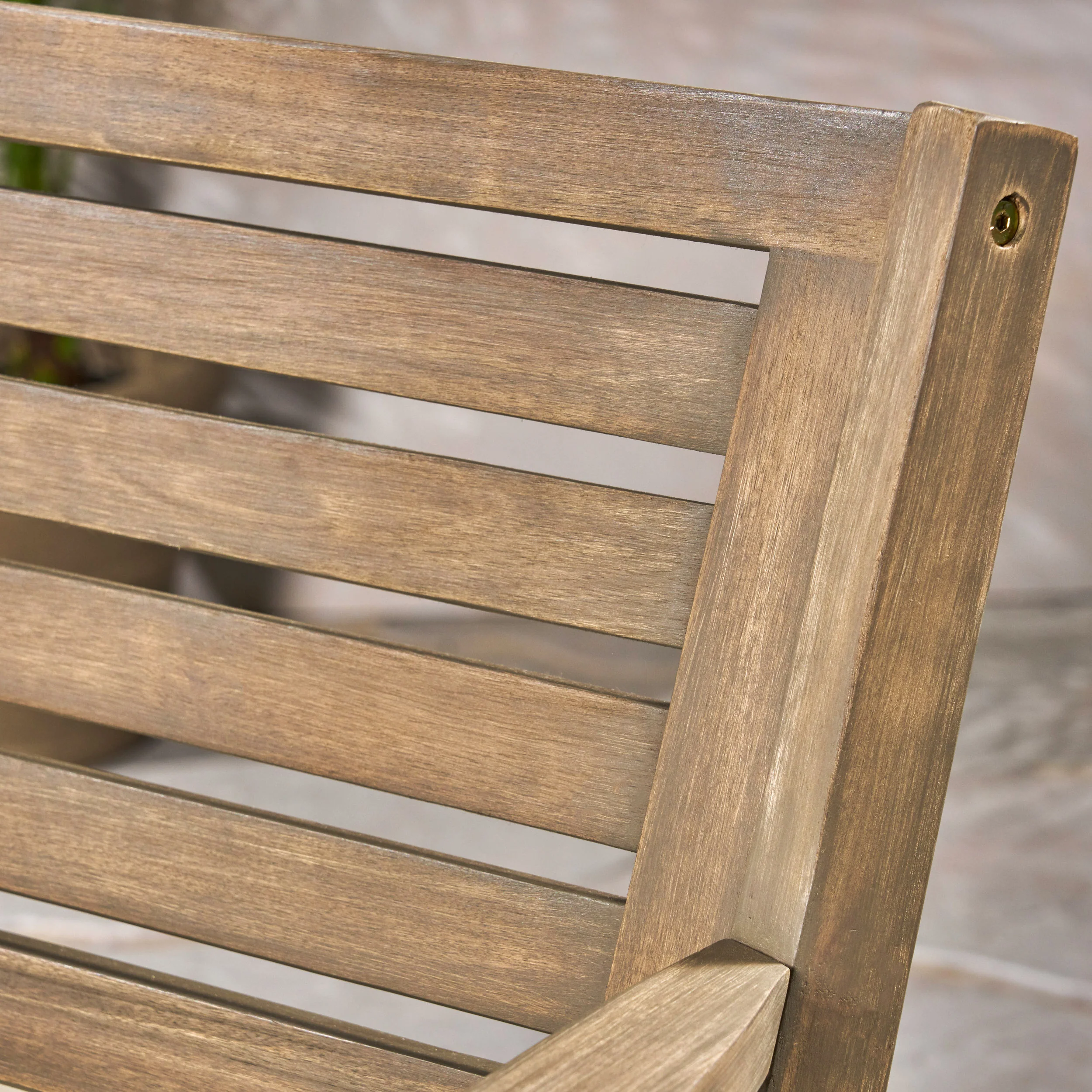 Yakub Outdoor 2-Seater Acacia Wood Bistro Set - furnishings