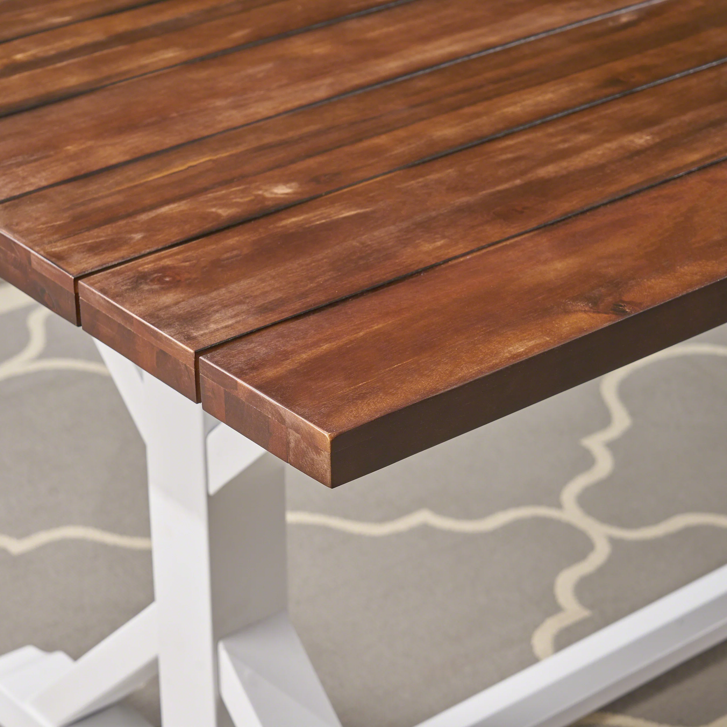 Mayo Outdoor Rustic Farmhouse Acacia Wood Dining Table - furnishings