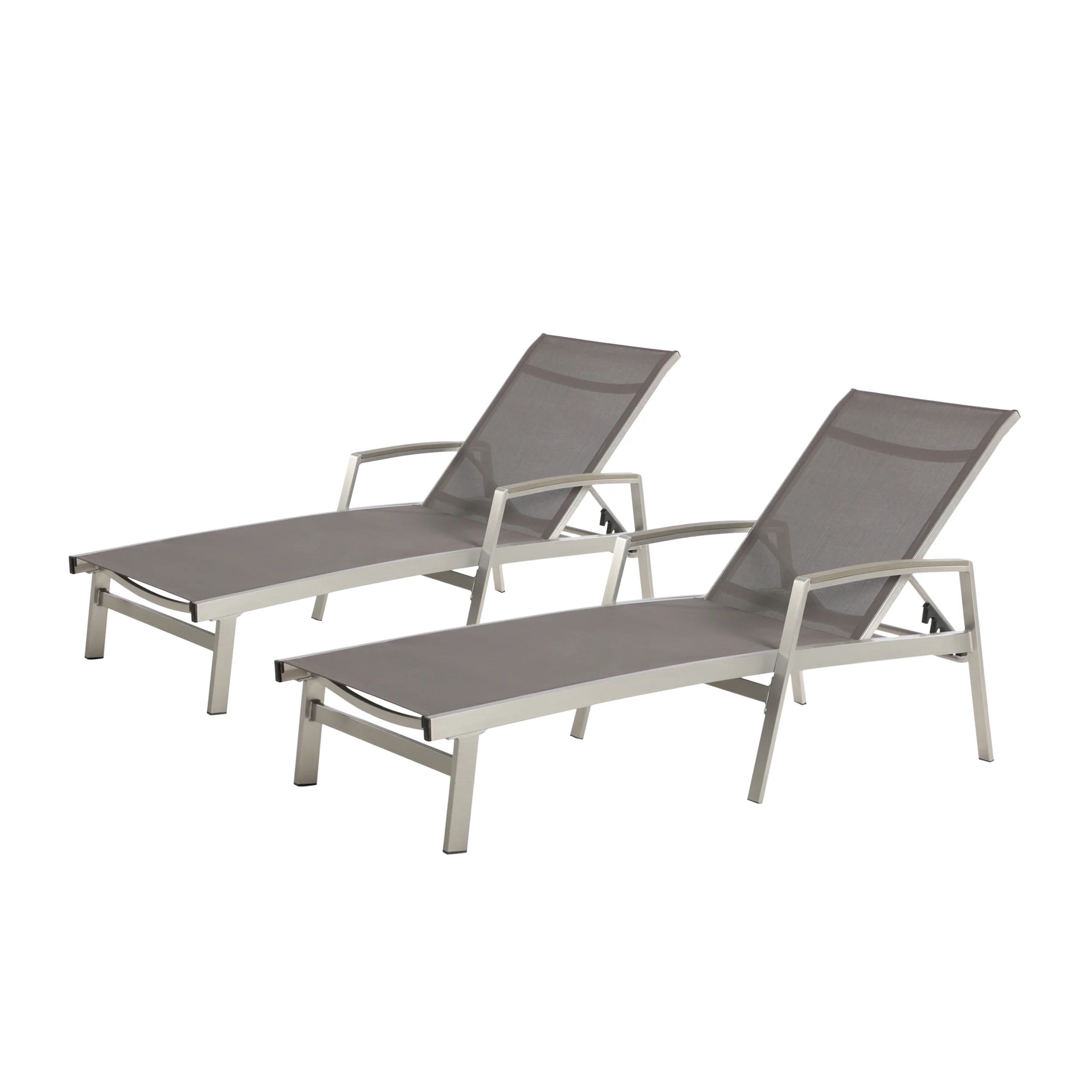 Joy Outdoor Mesh and Aluminum Chaise Lounge - furnishings