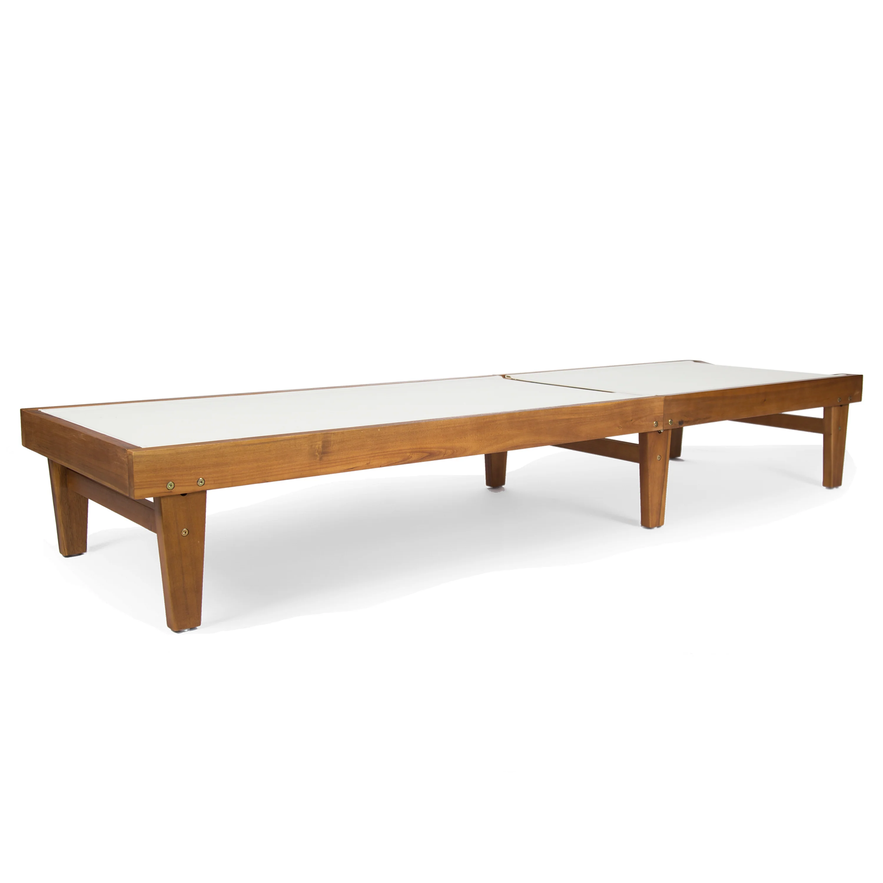Della Outdoor Mesh Chaise Lounge with Acacia Wood Frame - furnishings
