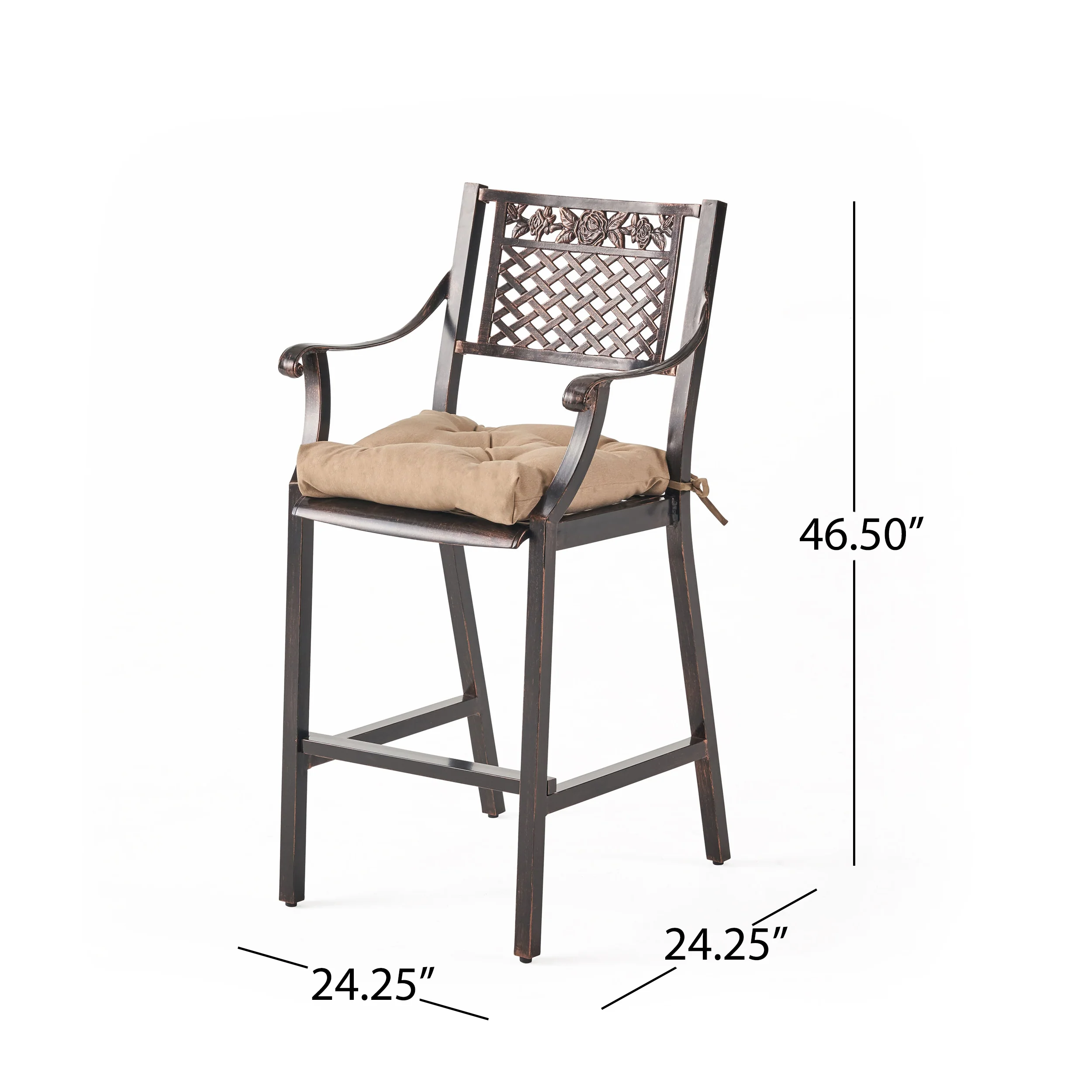 Rachel Outdoor Barstool with Cushion (Set of 2) - furnishings