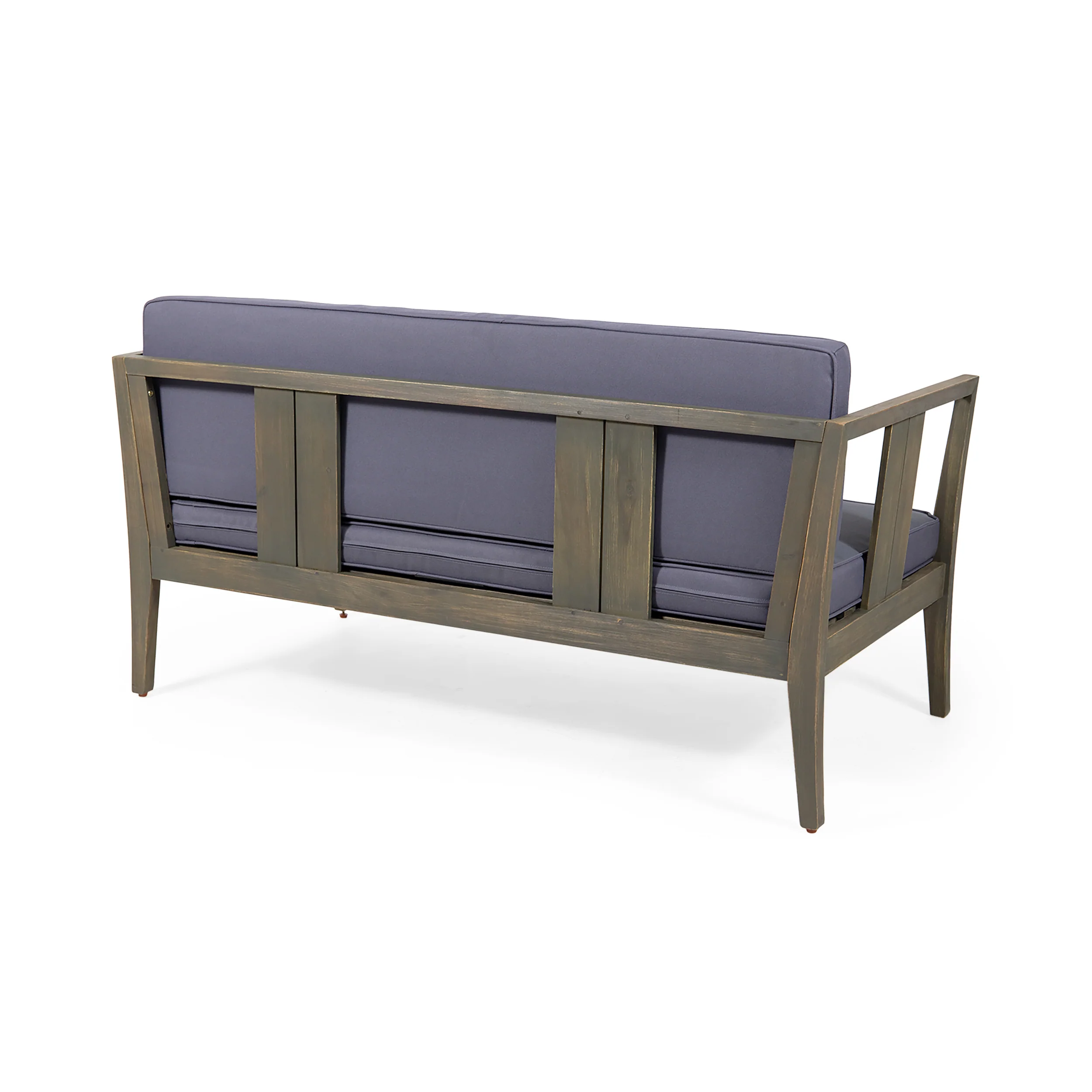 Saman Outdoor 4 Seater Acacia Wood Chat Set - furnishings