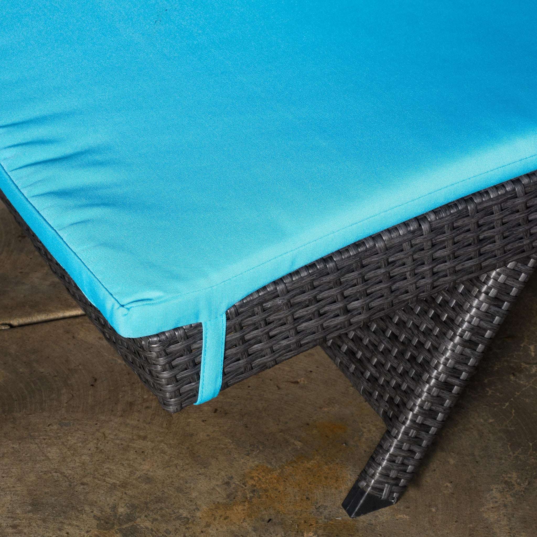Nassau Outdoor Grey Wicker Adjustable Chaise Lounge with Cushion - furnishings