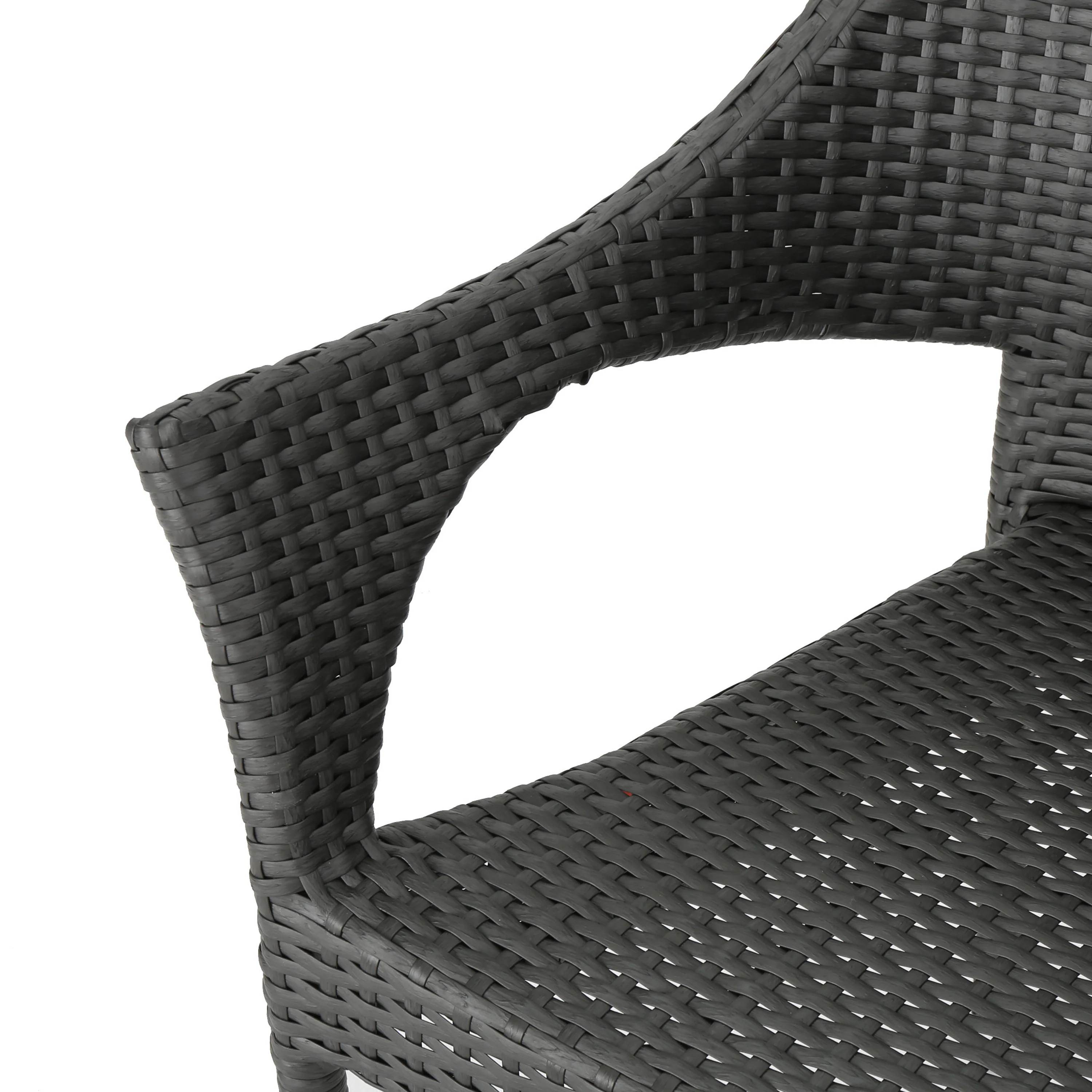 Edna Outdoor 3 Piece Wicker Bistro Set, Grey - furnishings