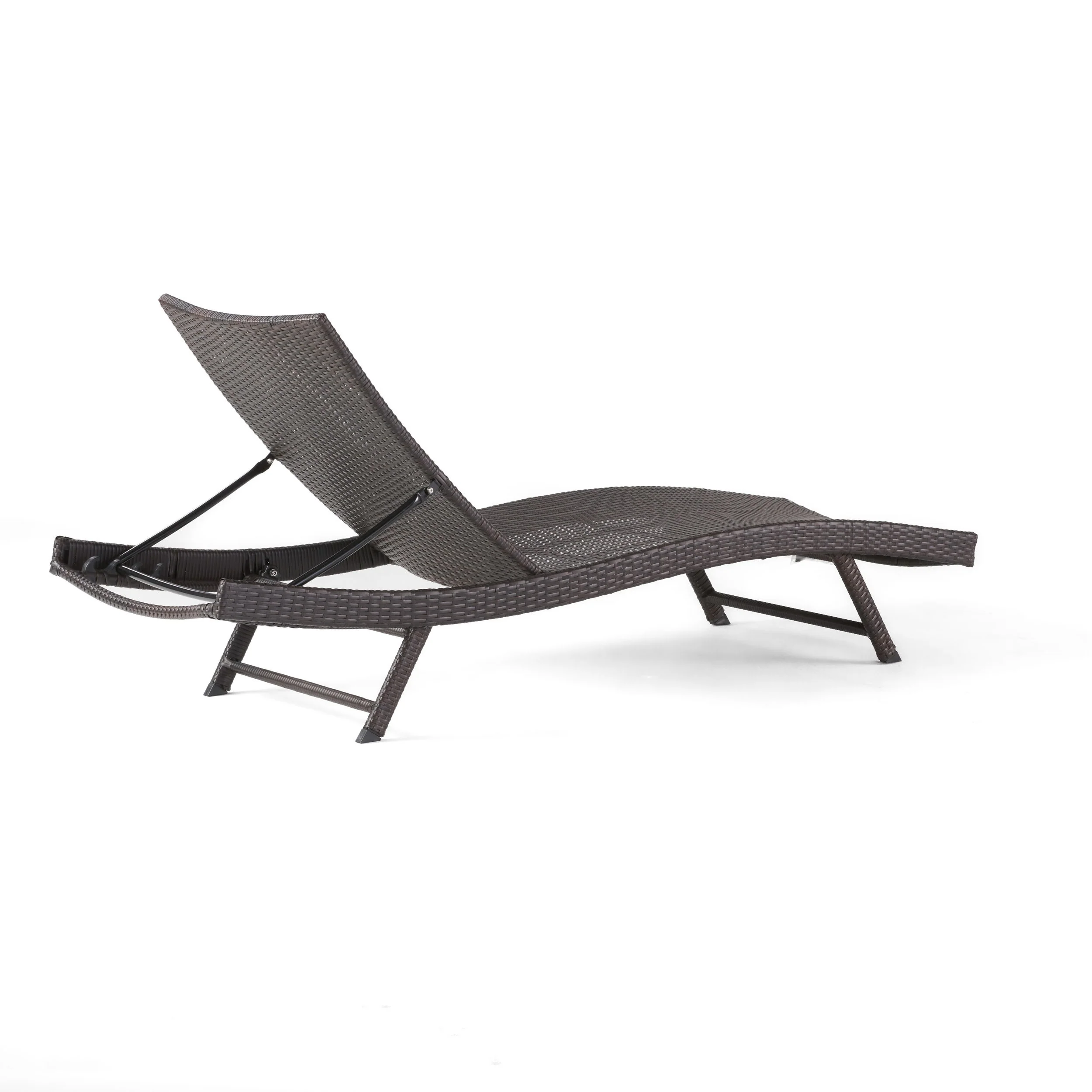 Eliana Outdoor Brown Wicker Adjustable Chaise Lounge Chair - furnishings