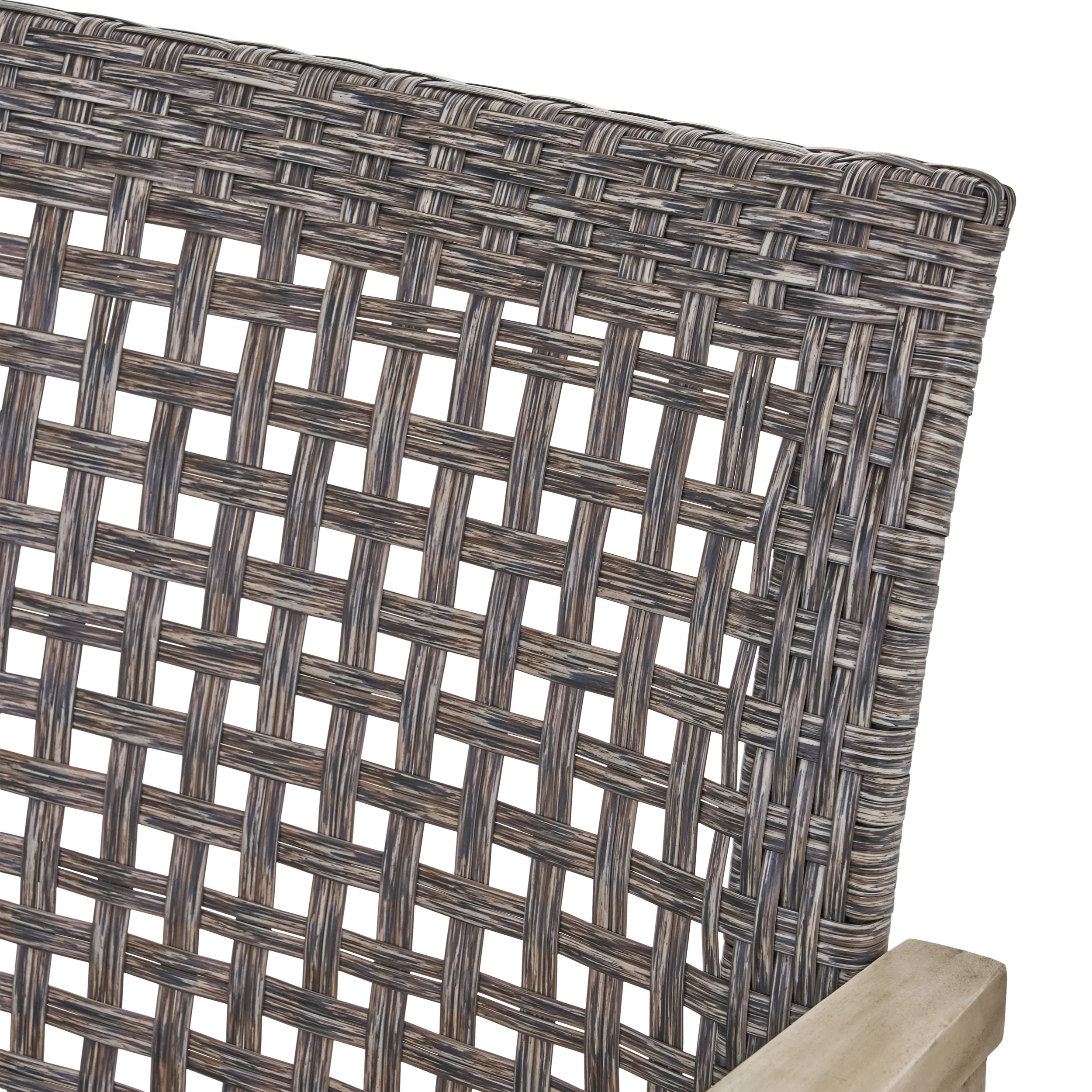 Levant Outdoor 4 Piece Wood and Wicker Chat Set with Fire Pit - furnishings