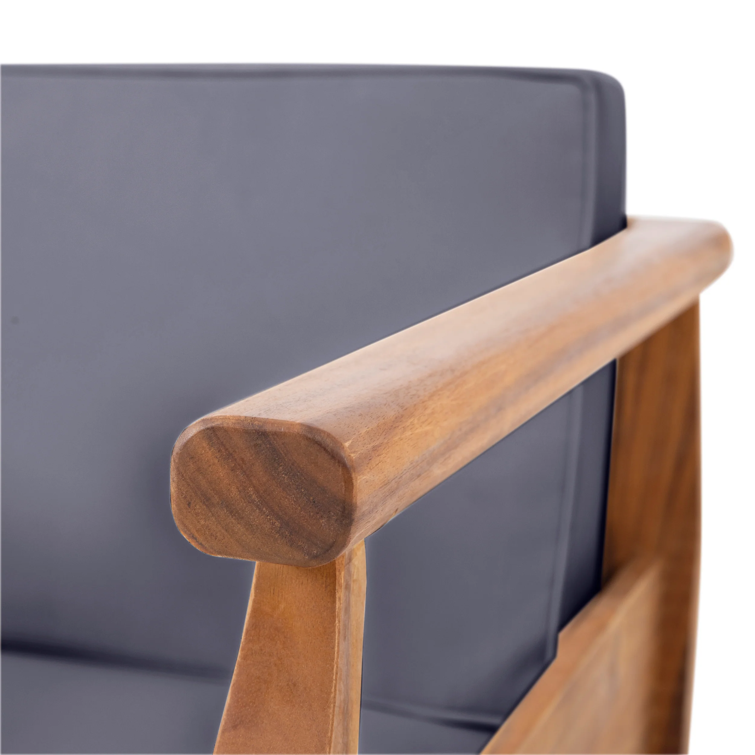Bianca Outdoor Acacia Wood Club Chairs with Cushions - furnishings