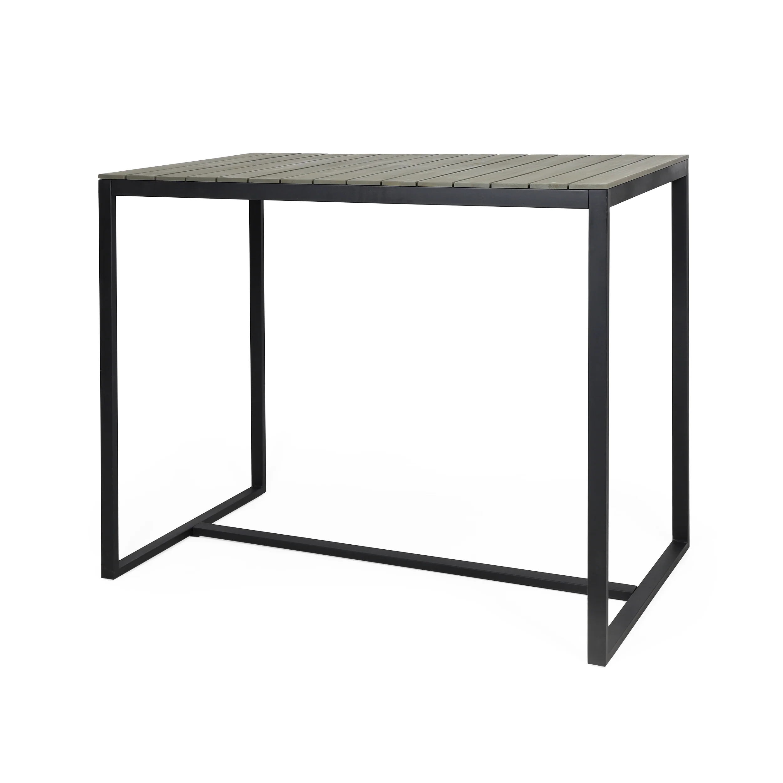 Arath Outdoor Modern Industrial Acacia Wood Bar Table - furnishings