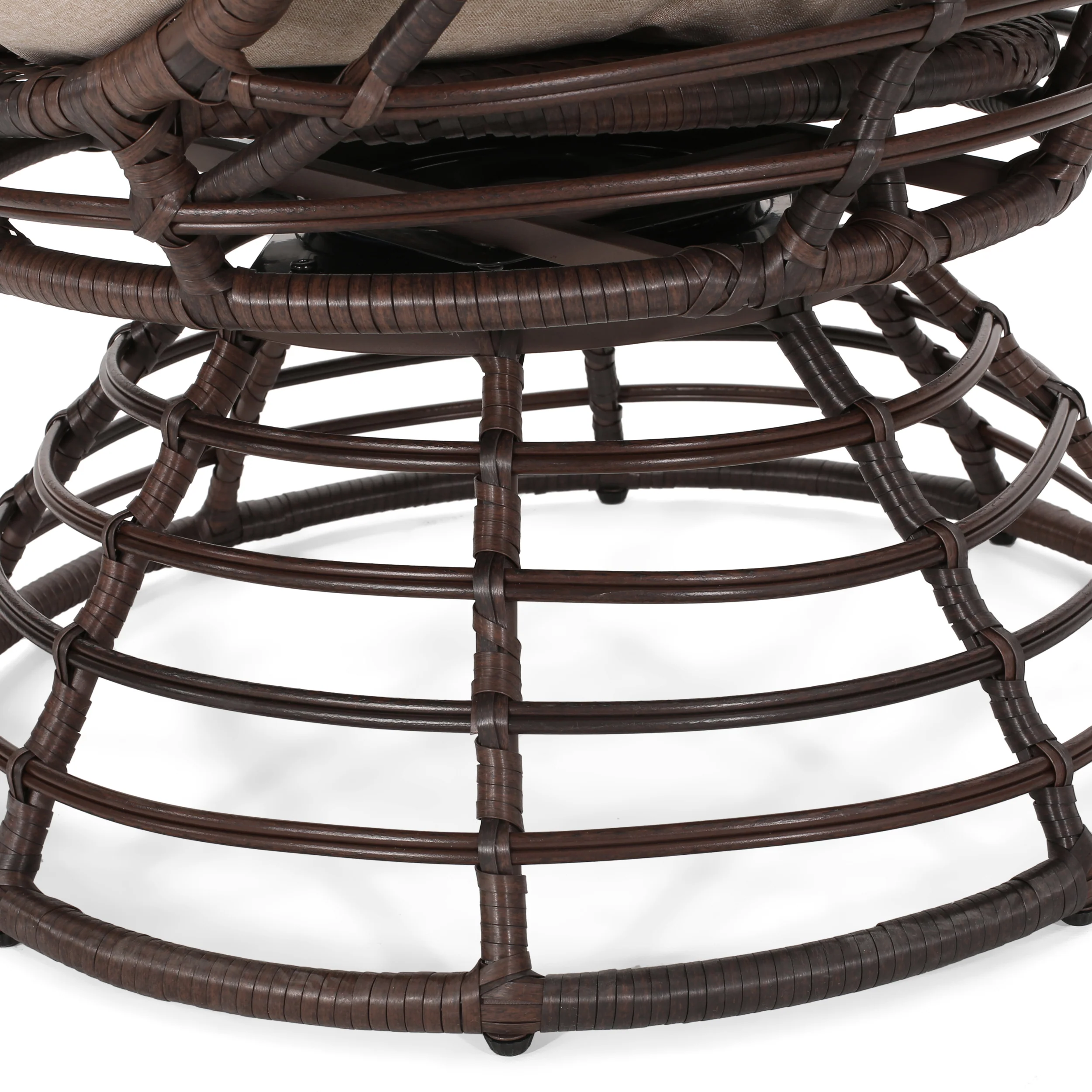 Mylen Outdoor Freestanding Wicker Swivel Egg Chair - furnishings