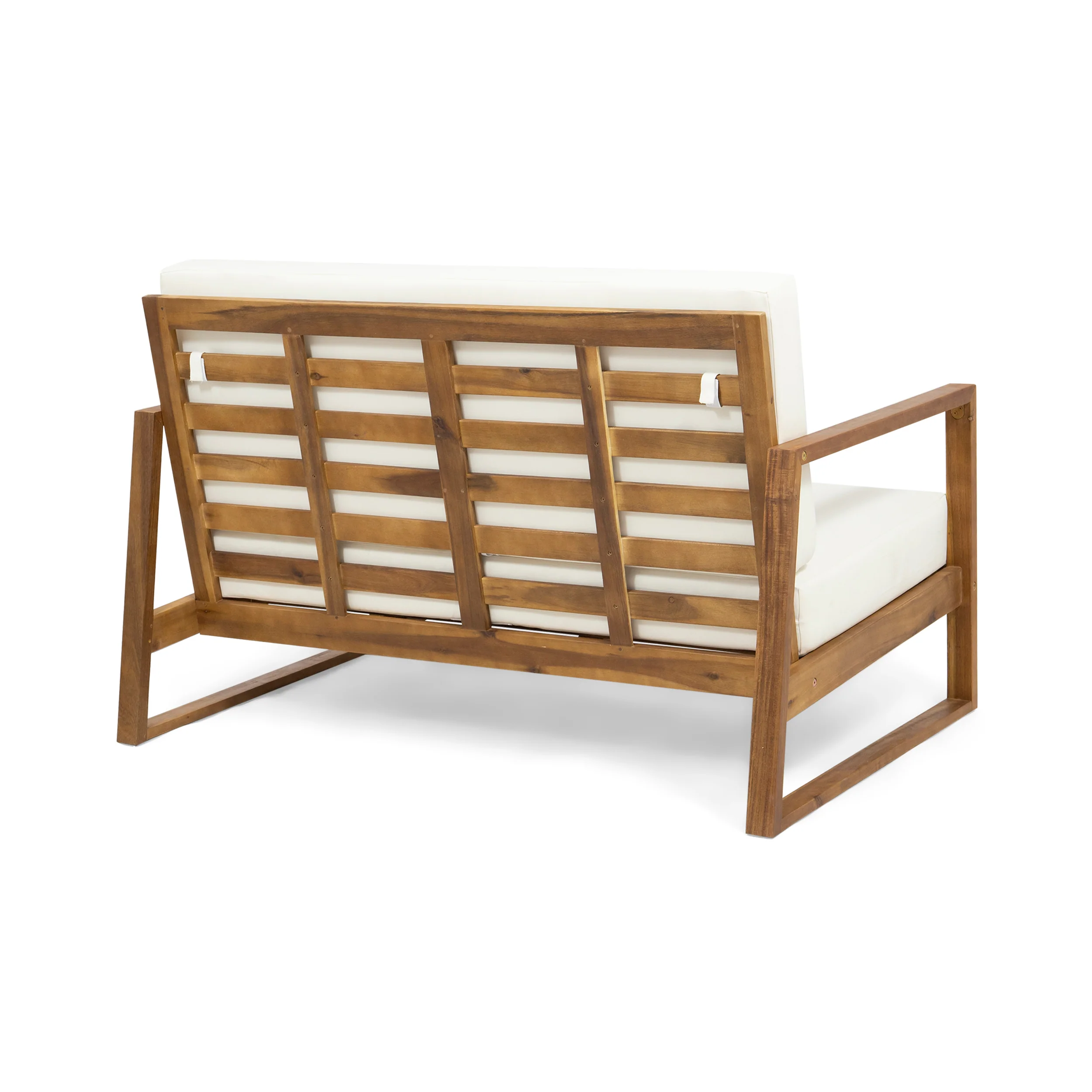 Marlee Outdoor Acacia Wood Chat Set with Coffee Table - furnishings
