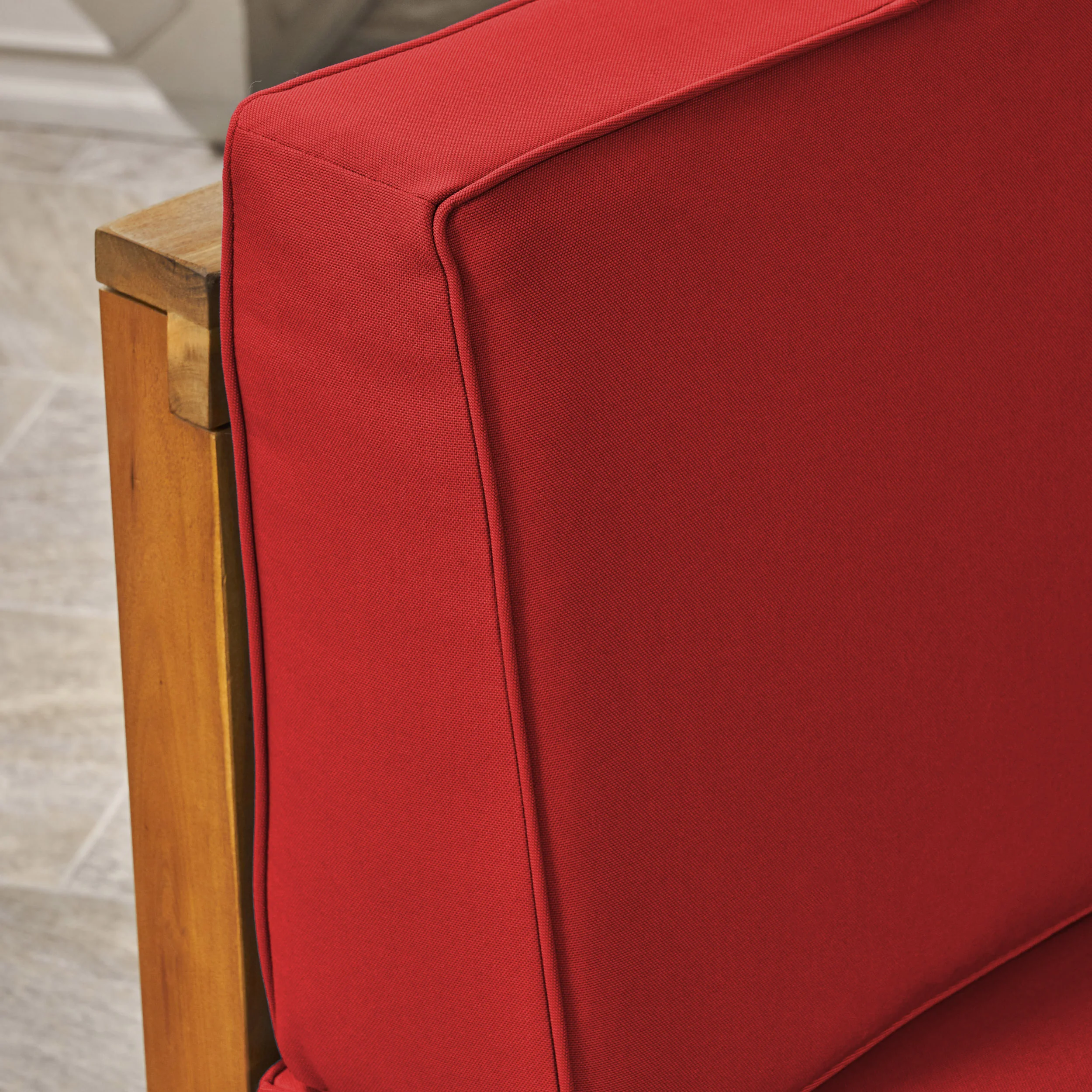 Brava Outdoor Modular Acacia Wood Loveseat with Cushions - furnishings