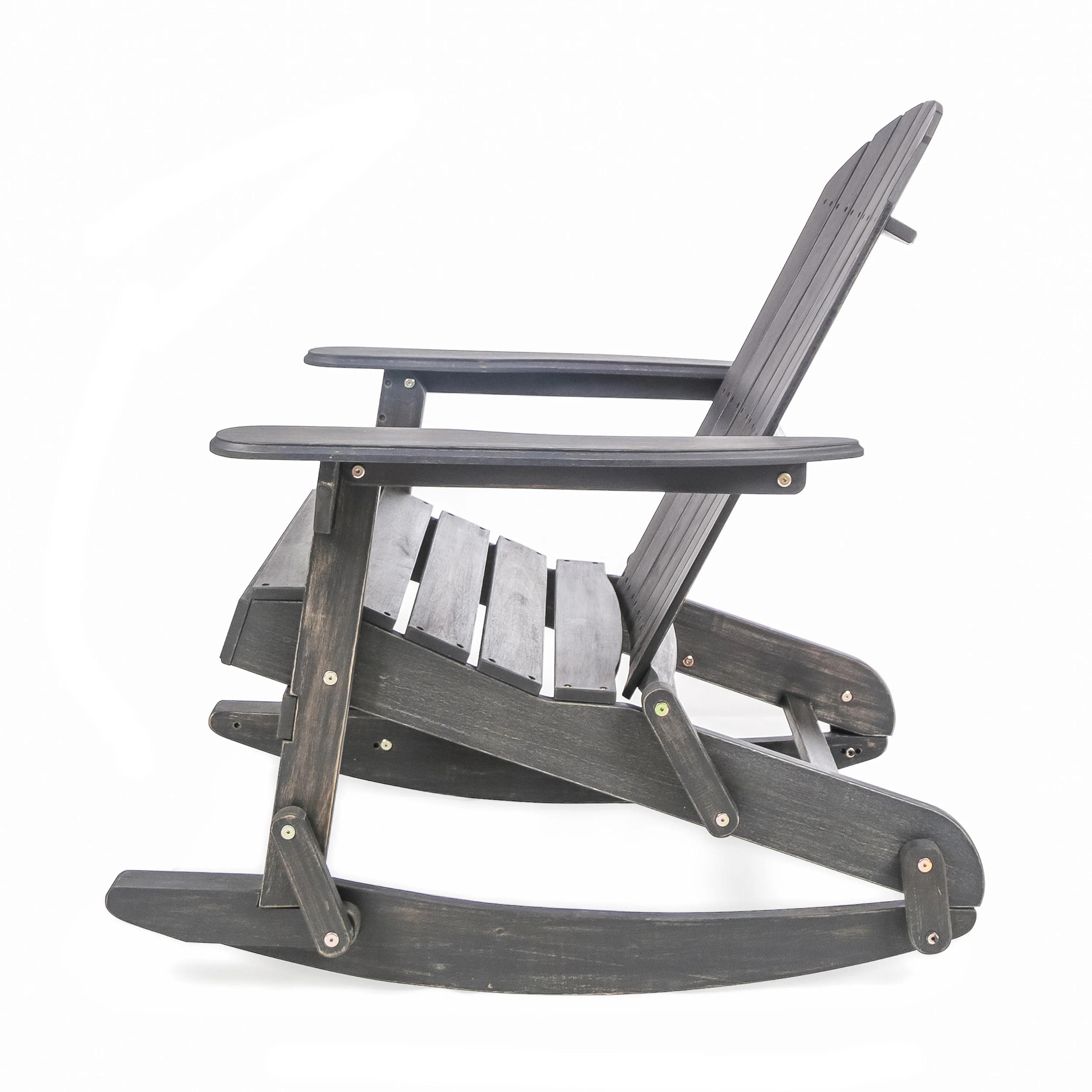 Vivian Outdoor Acacia Wood Adirondack Rocking Chair - furnishings