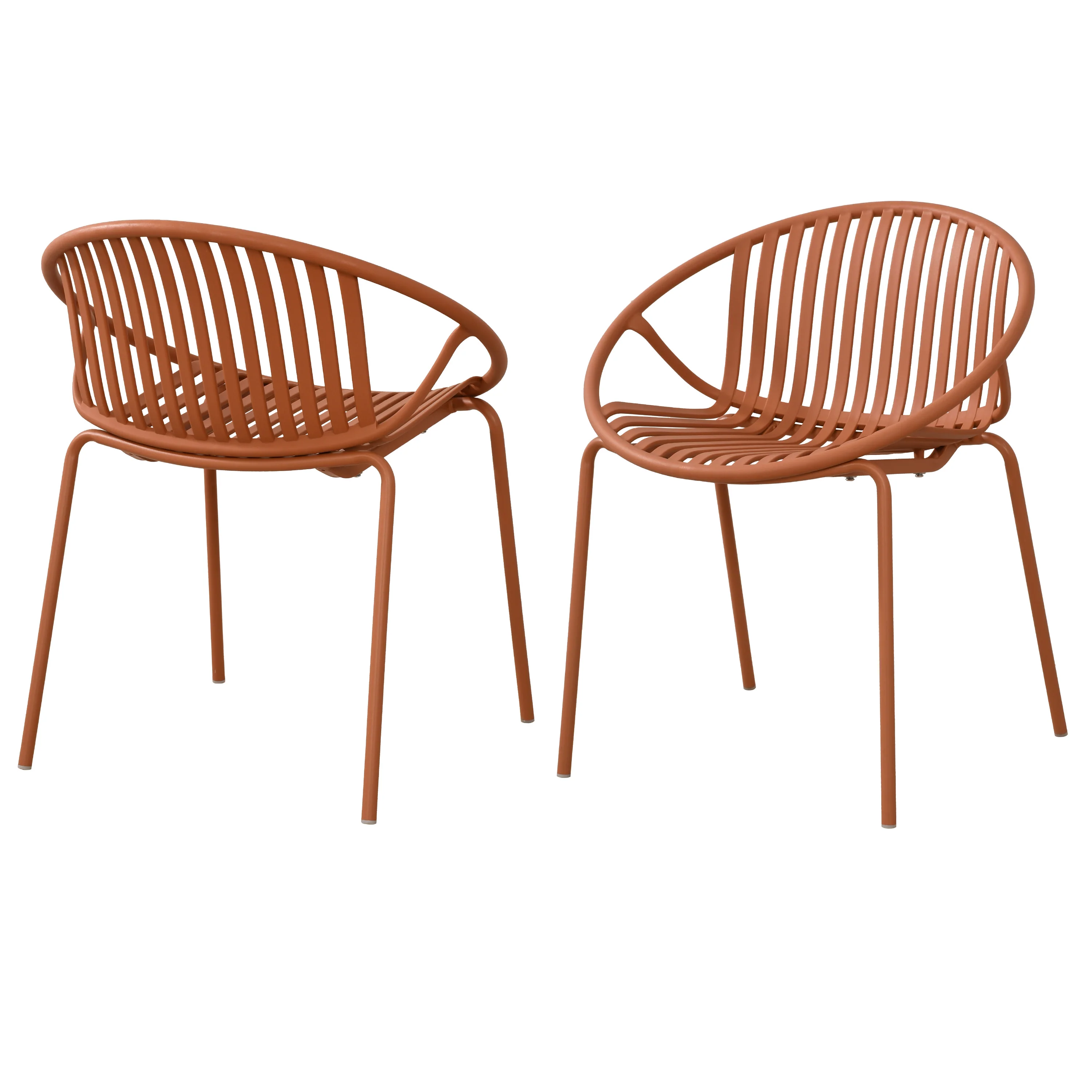 Hespera Patio Dining Chairs with Metal Legs & Breathable Plastic Backrest - furnishings