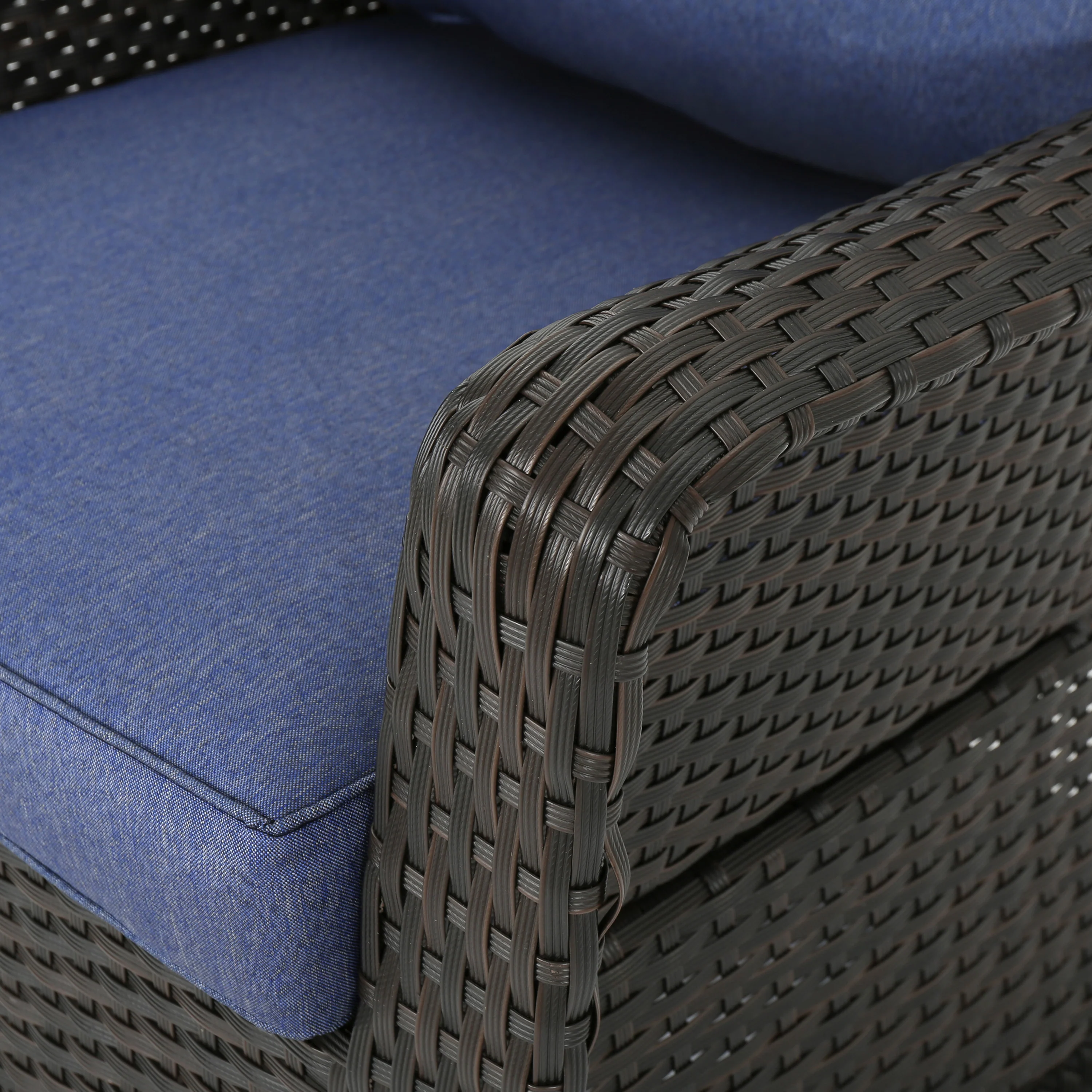 Linsten Outdoor Wicker Swivel Club Chairs with Water Resistant Cushion - furnishings