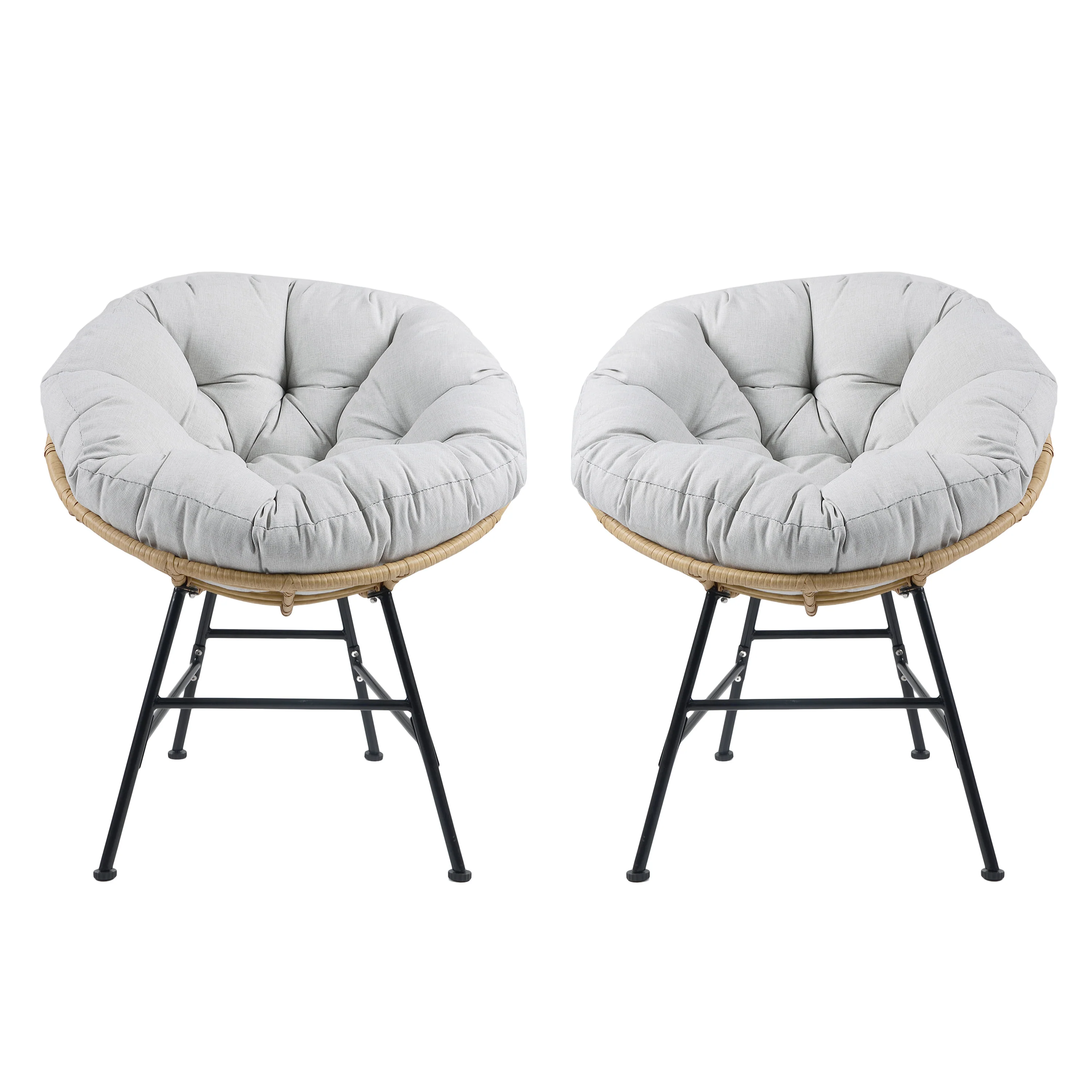 Richmond Outdoor PE Rattan Shelll Chair with Cushions - furnishings