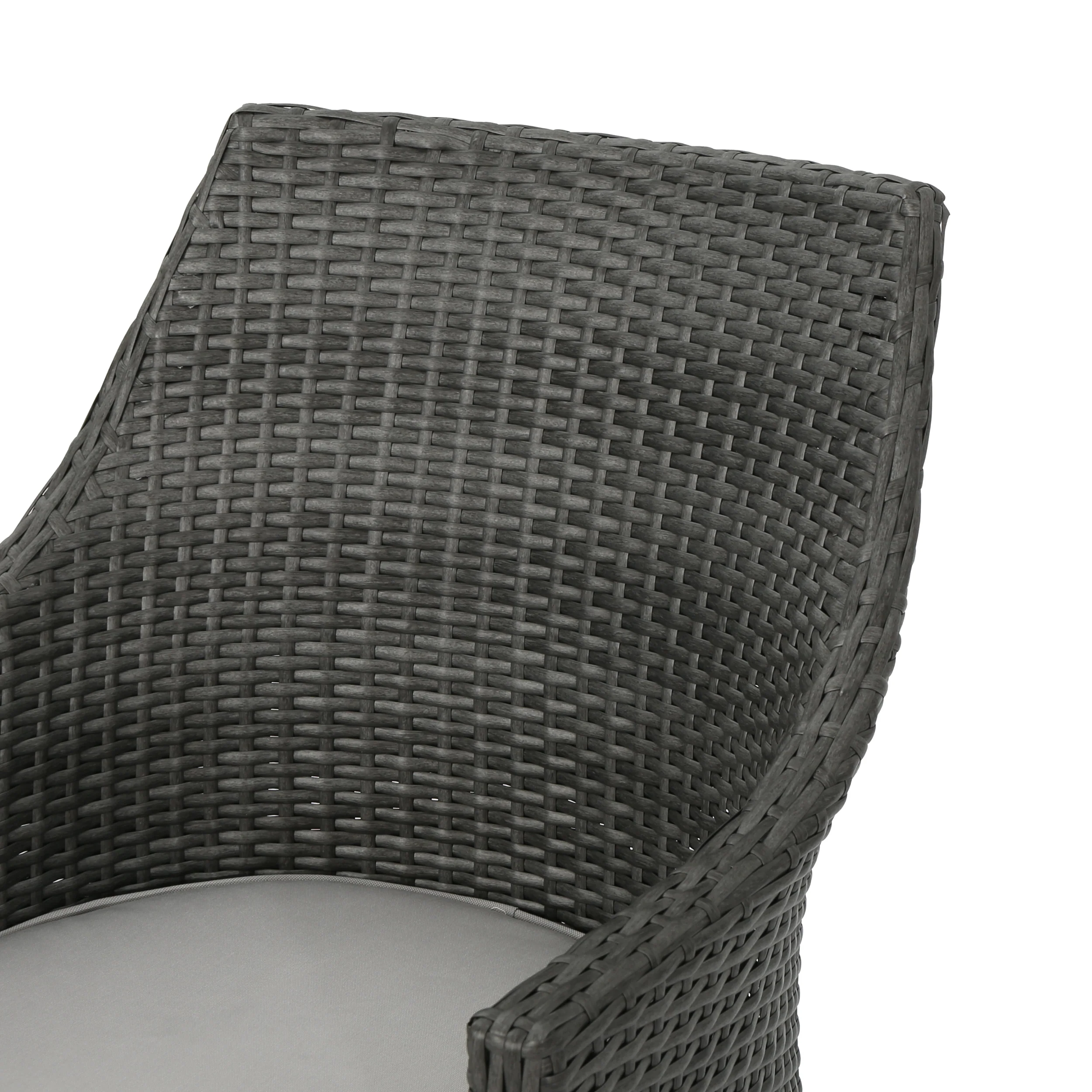 Hilary Outdoor Wicker Dining Chairs with Water Resistant Cushions (Set of 2) - furnishings