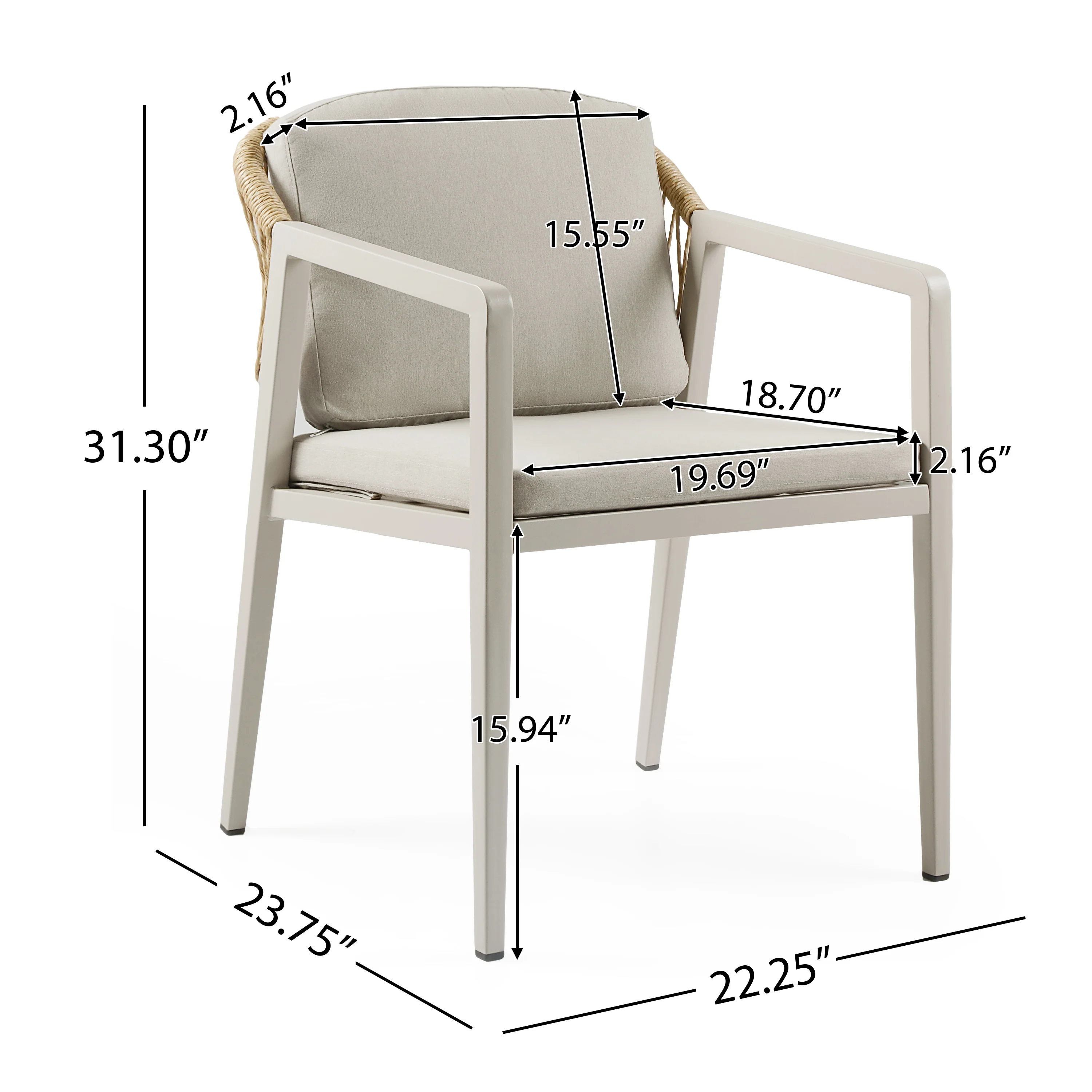 Oakley 2-Piece Outdoor Dining Chair set - furnishings