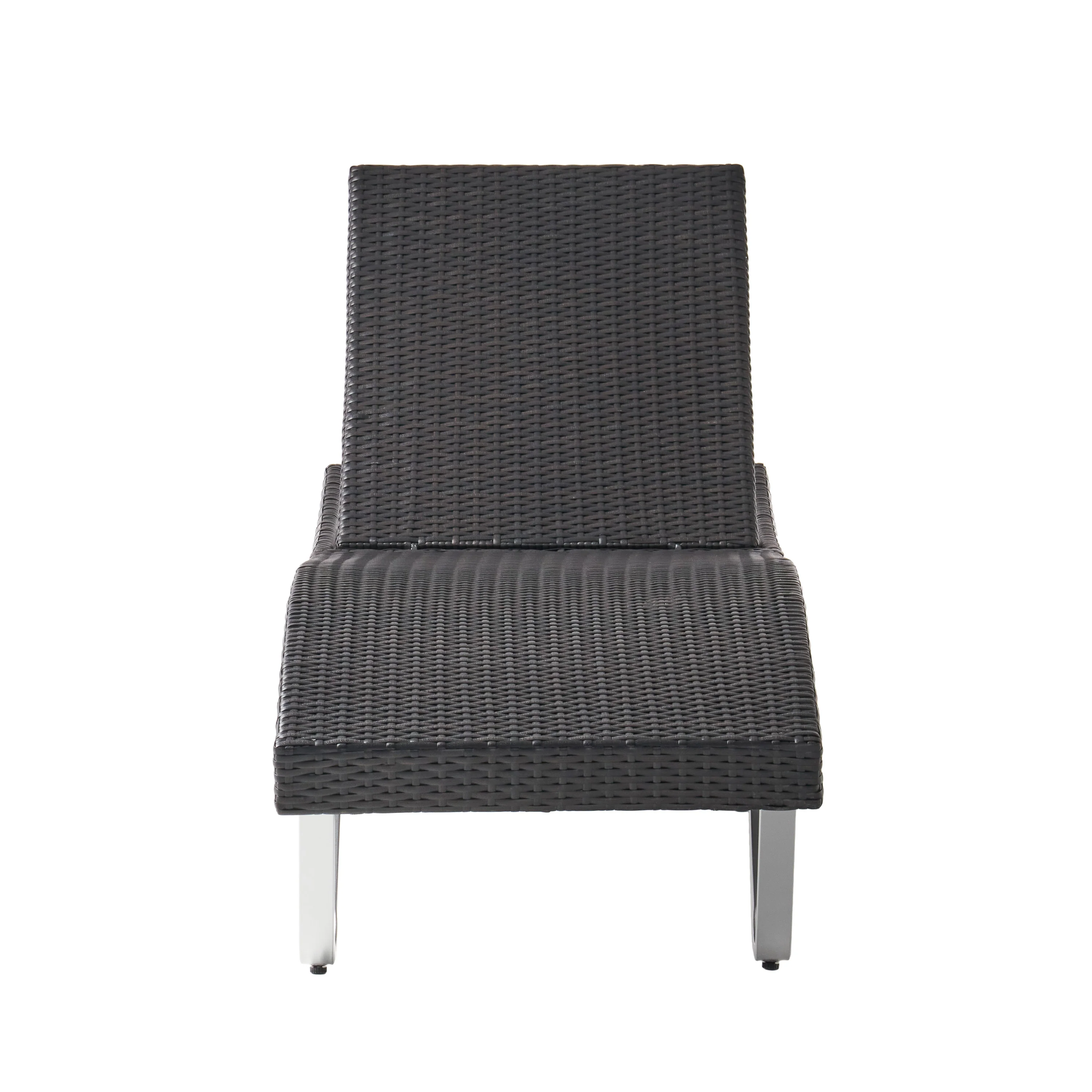Manuela Outdoor Brown Wicker Aluminum Chaise Lounge Chair - furnishings