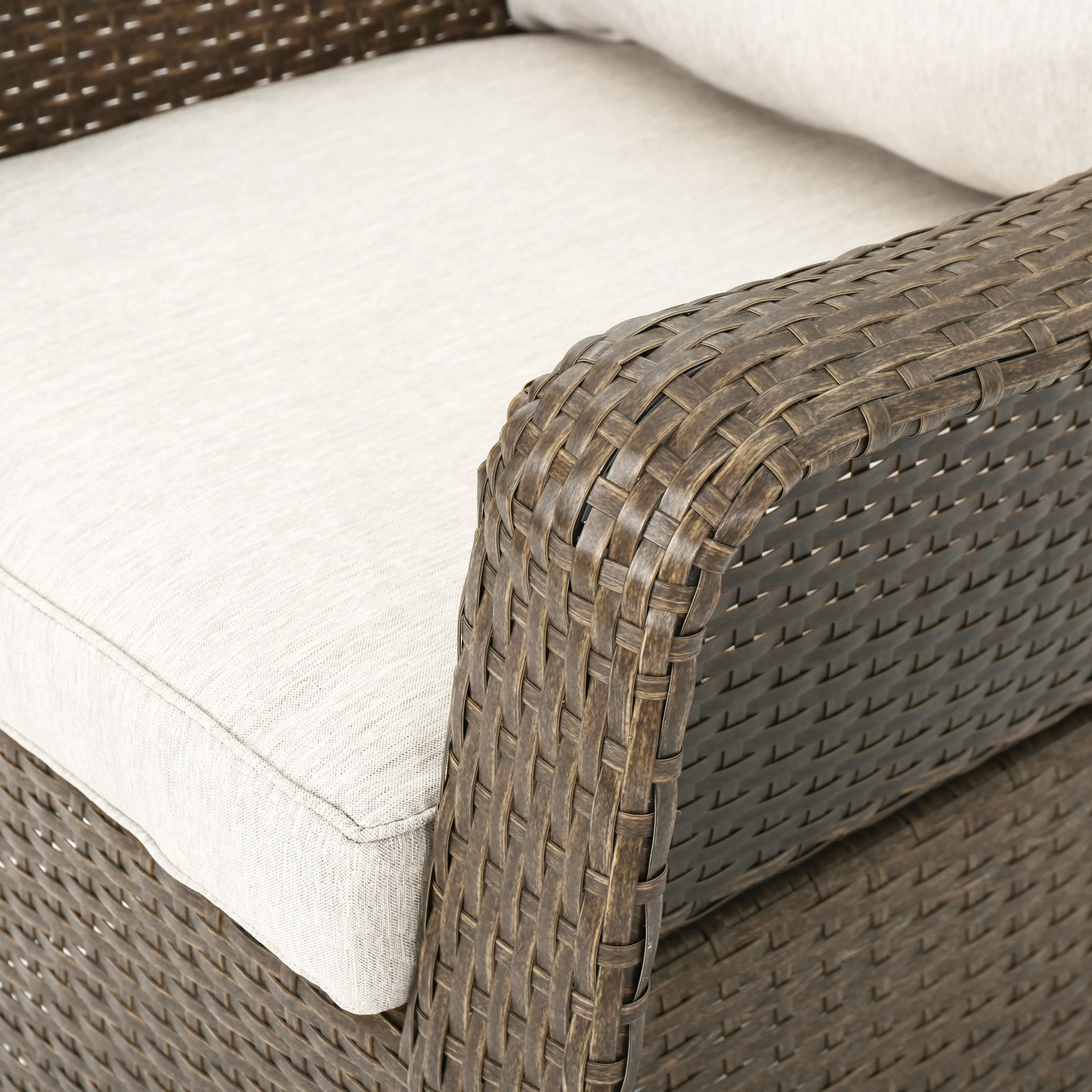 Linsten Outdoor Wicker Swivel Club Chairs with Water Resistant Cushions - furnishings