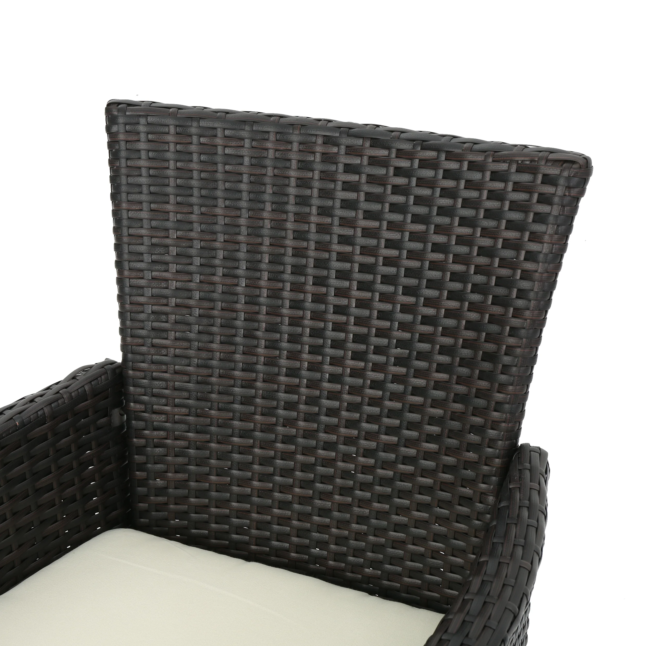 Clementine Outdoor Multibrown Wicker 3pc Bistro Set - furnishings