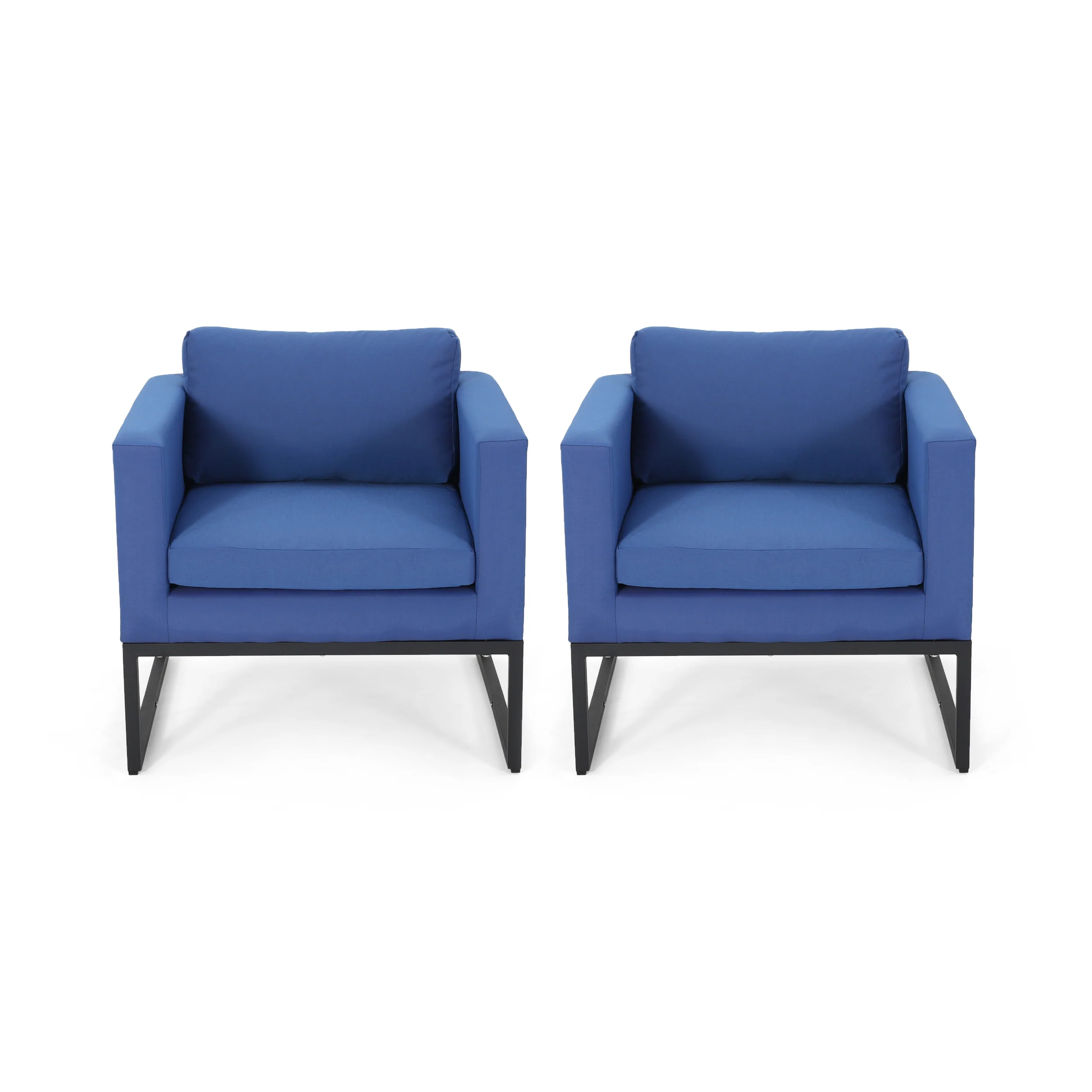 Jacqueline Modern Outdoor Upholstered Club Chair (Set of 2) - furnishings
