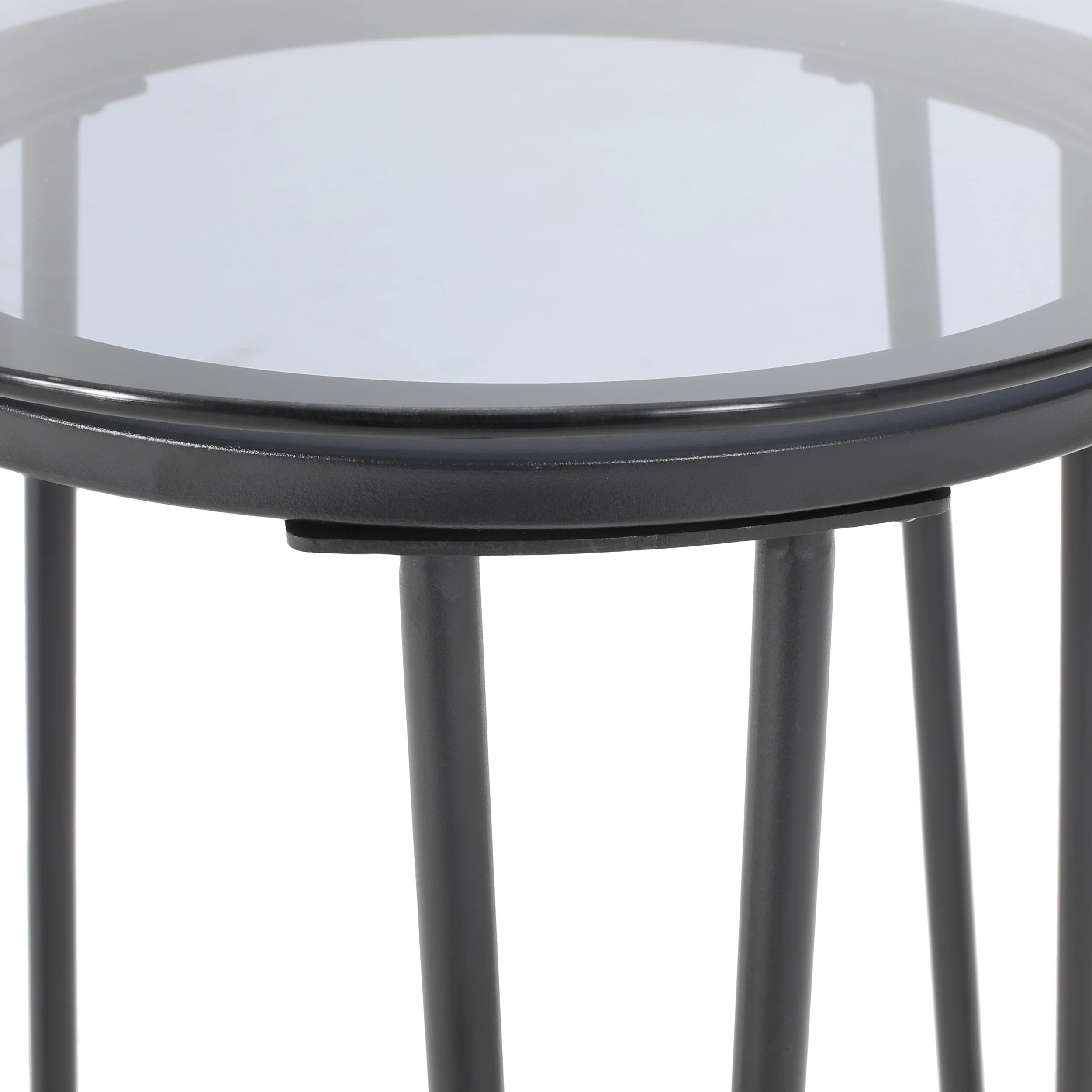 Morocco Modern Outdoor Side Table with Tempered Glass Top - furnishings