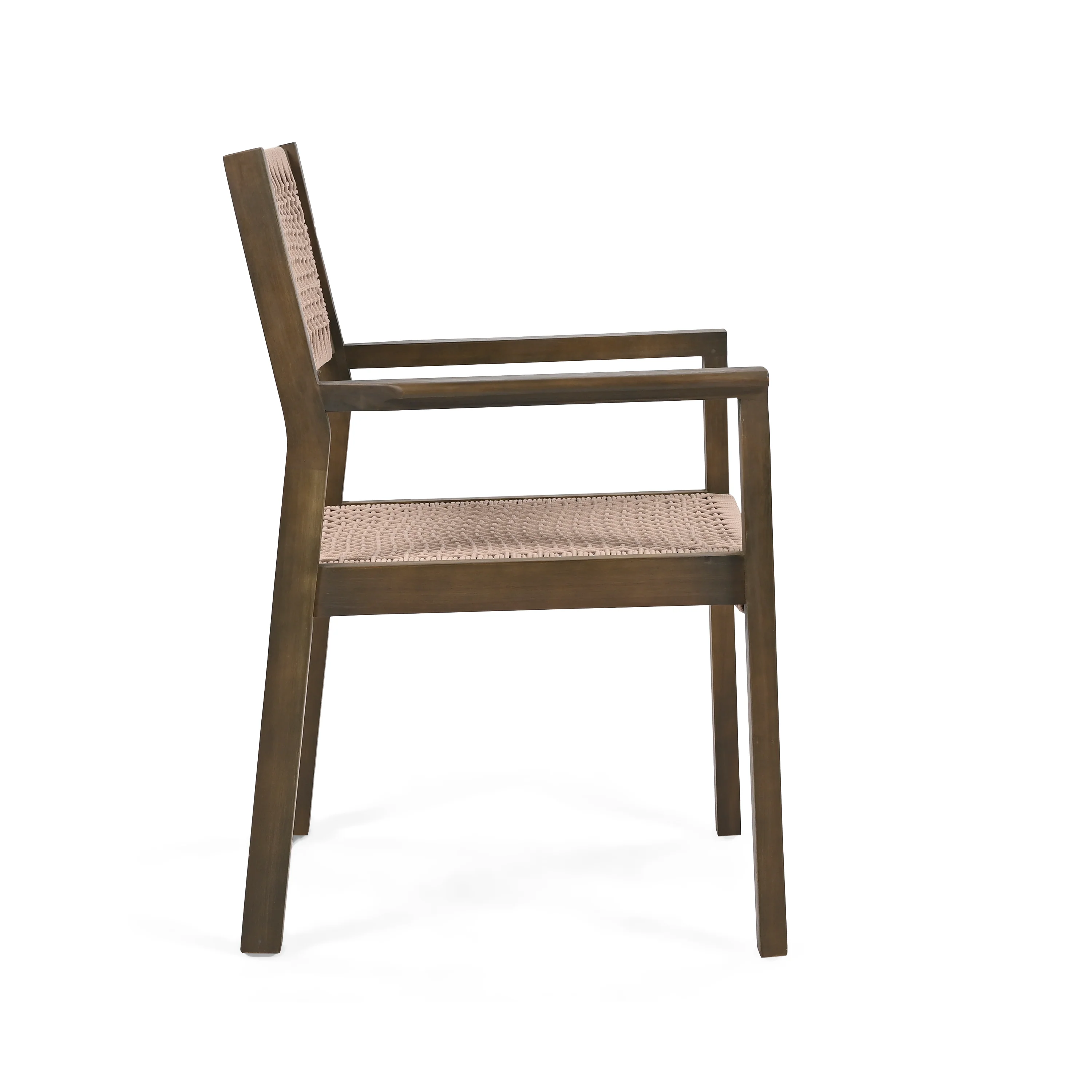 Seraphina Outdoor Patio Acacia Wood Braided Rope Dining Chairs, Set of 2 - furnishings