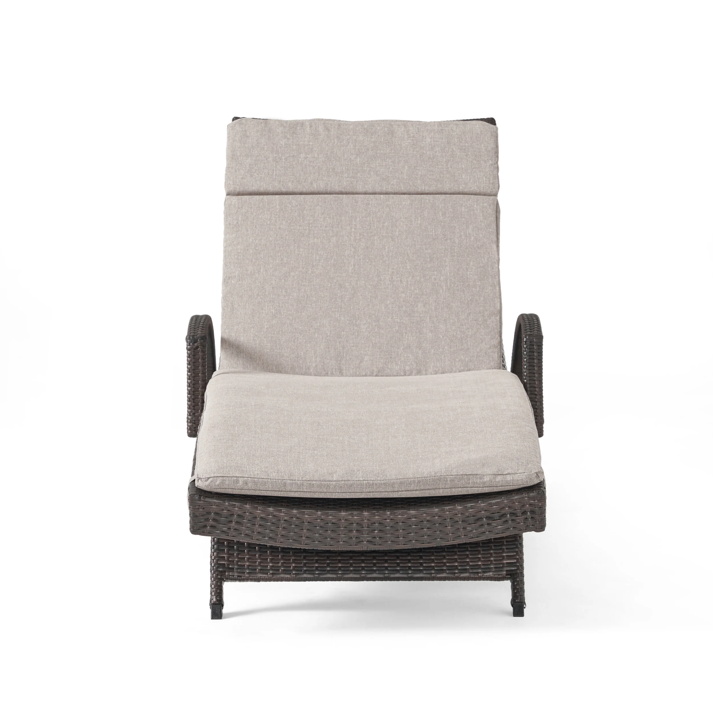 Lakeport Outdoor Adjustable Armed Chaise Lounge Chair w/ Cushion - furnishings