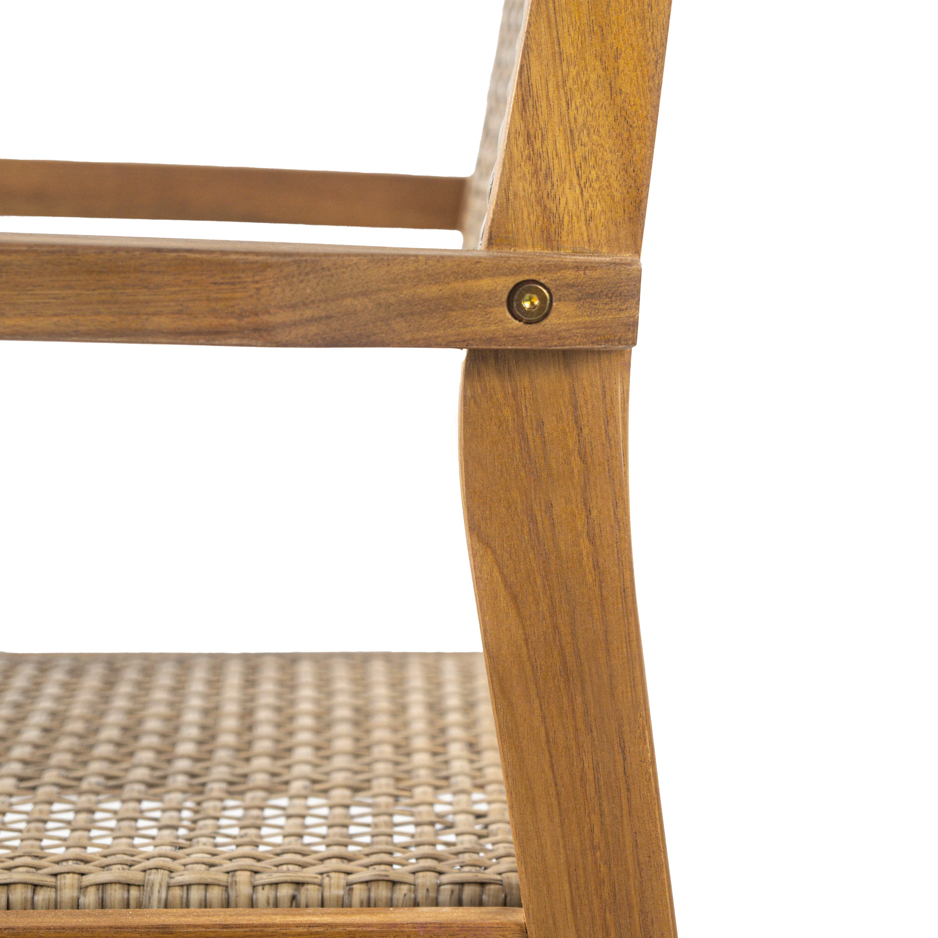 Summerlyn Patio Acacia Wood Dining Chairs, PE Wicker, Set of 2 - furnishings