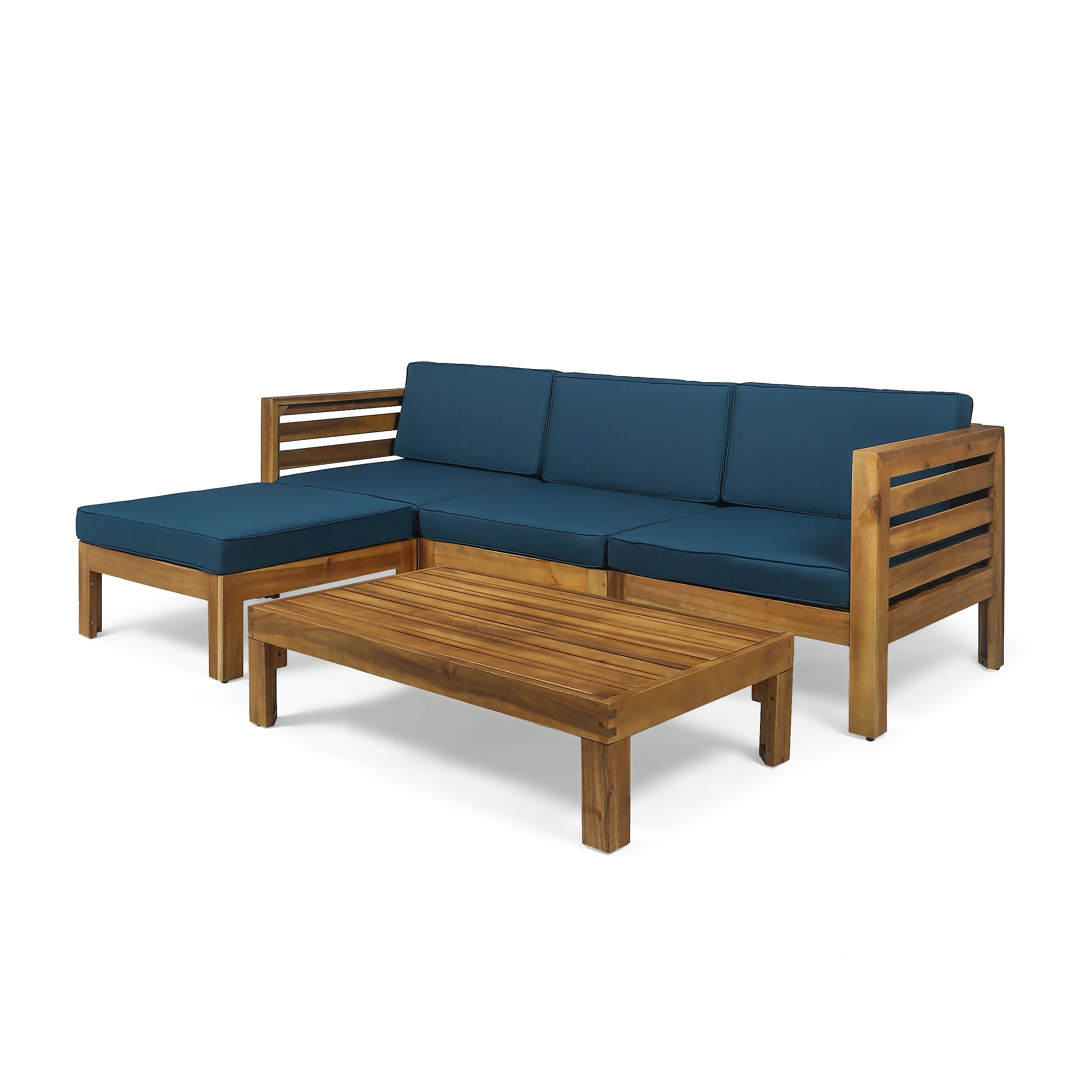 Canal Outdoor 5 Piece Acacia Wood Sofa Set - furnishings