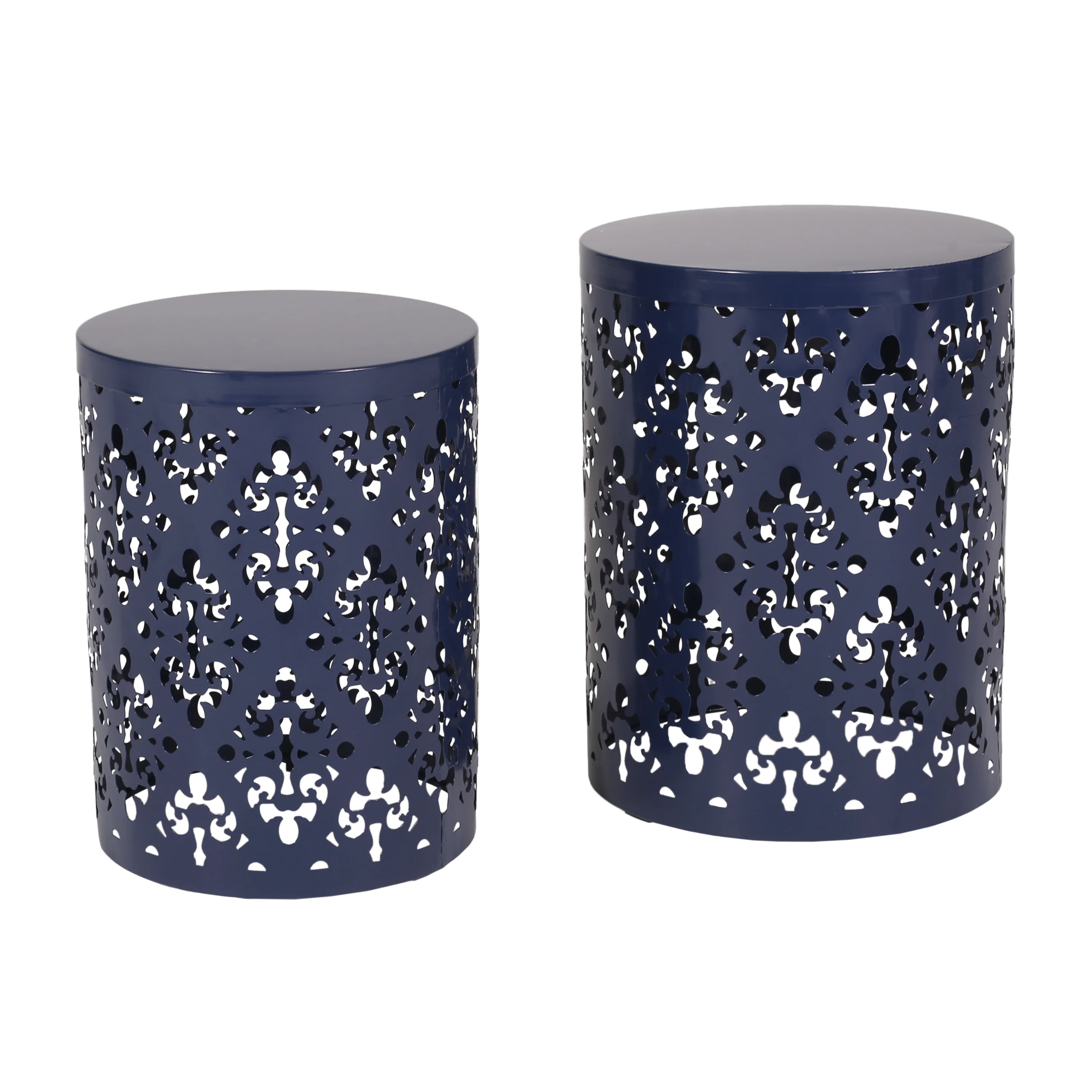 Verdugo Outdoor Metal Side Tables, Set of 2 - furnishings
