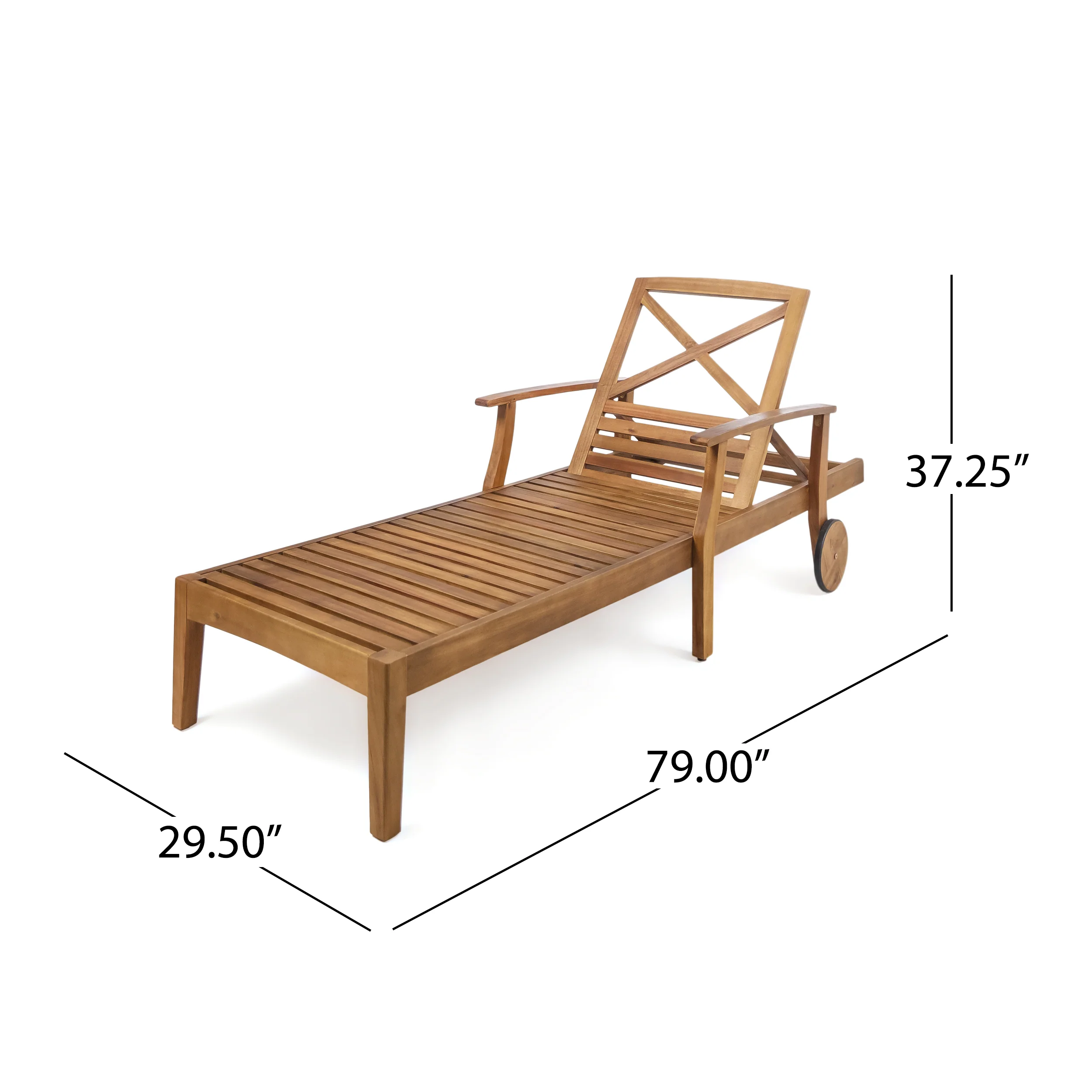 Thalia Outdoor Teak Finished Acacia Wood Chaise Lounge - furnishings