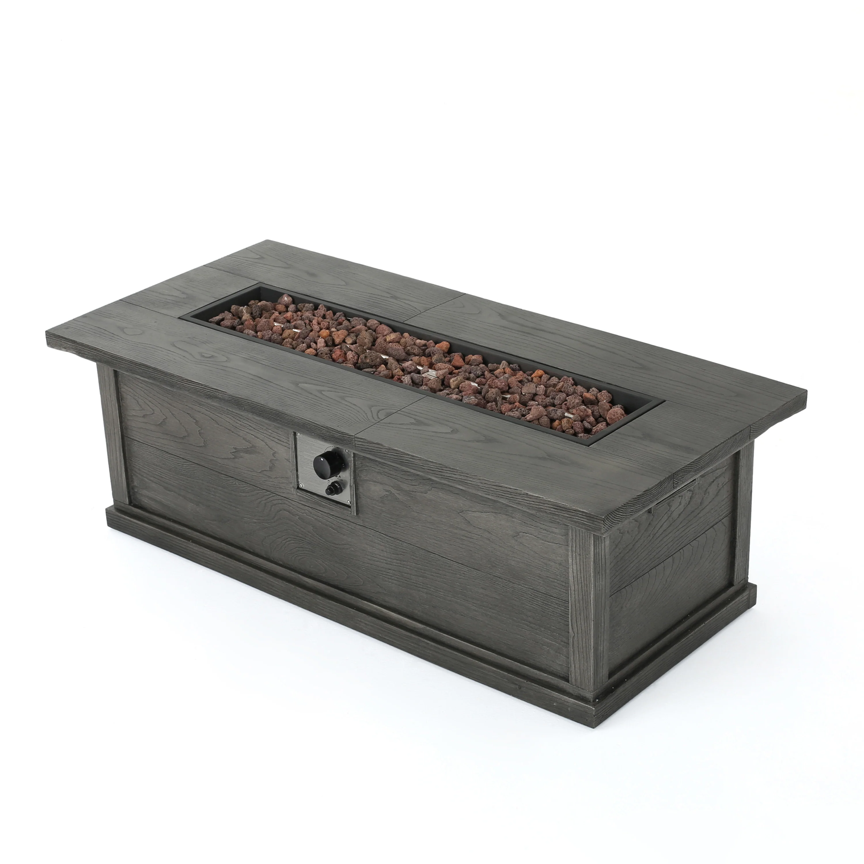 Kenny Outdoor 4-Seater Aluminum Chat Set with Fire Pit and Tank Holder - furnishings