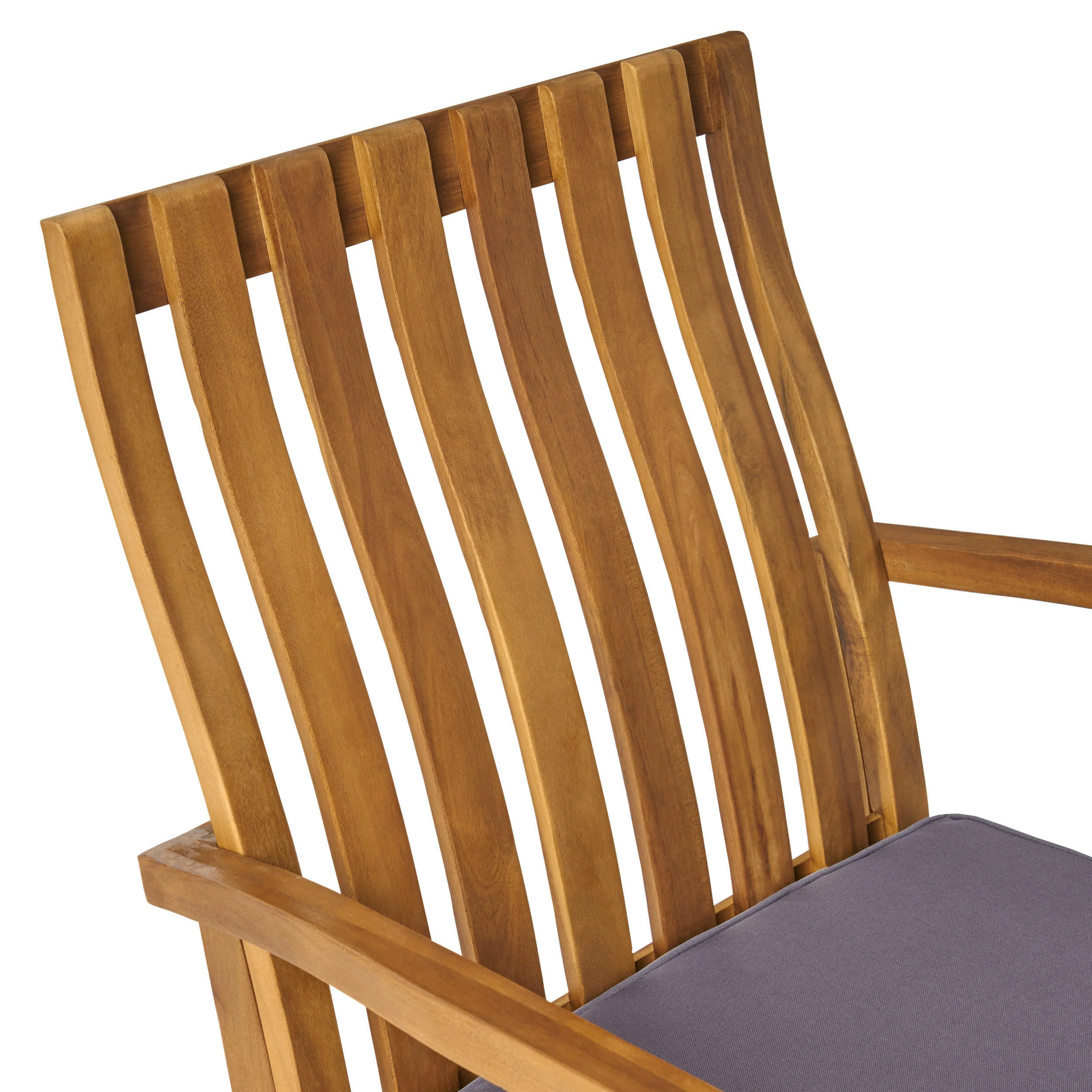 Muriel Outdoor Acacia Wood Rustic Style Rocking Chair with Cushions - furnishings