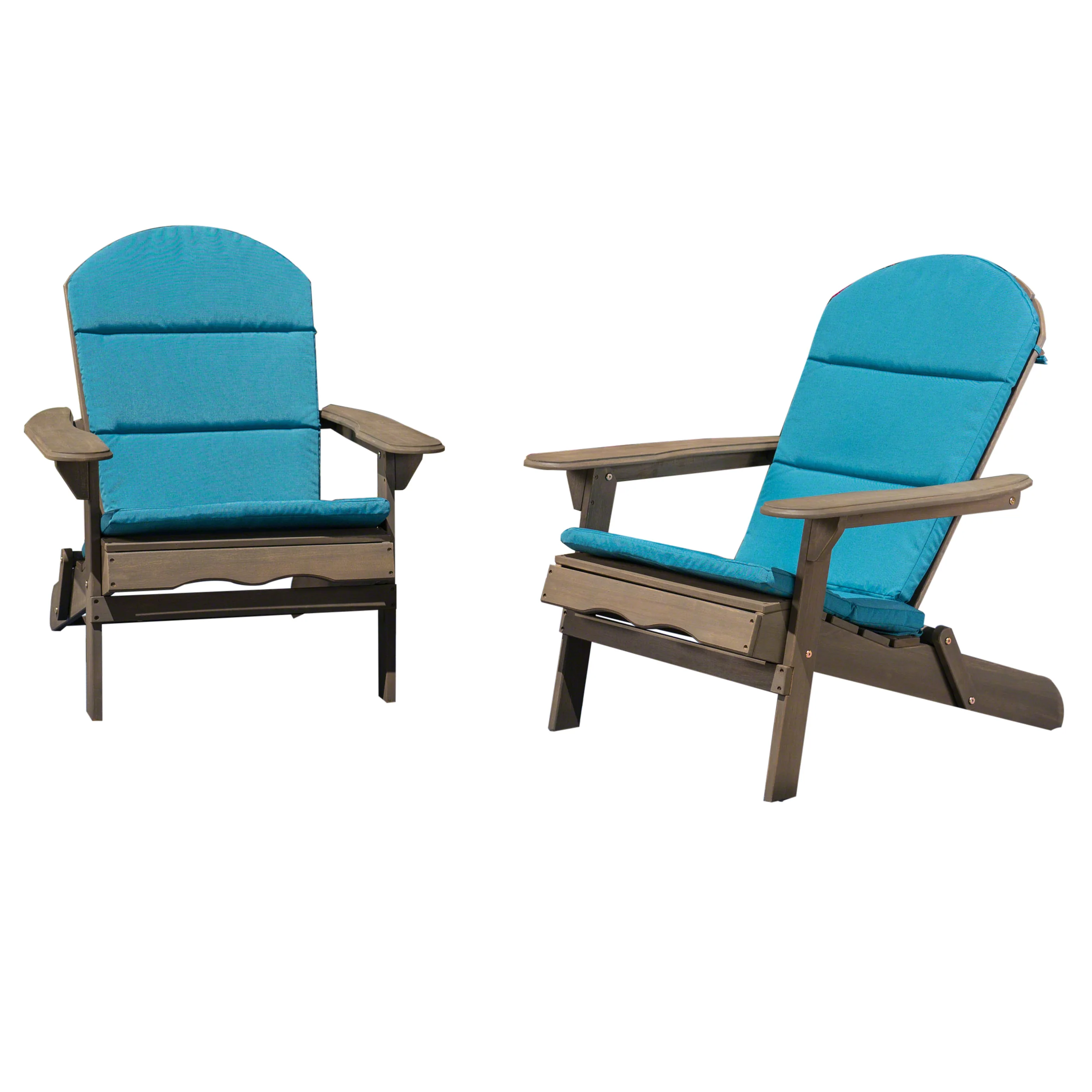 Amenda Outdoor Acacia Wood Folding Adirondack Chairs with Cushions - furnishings