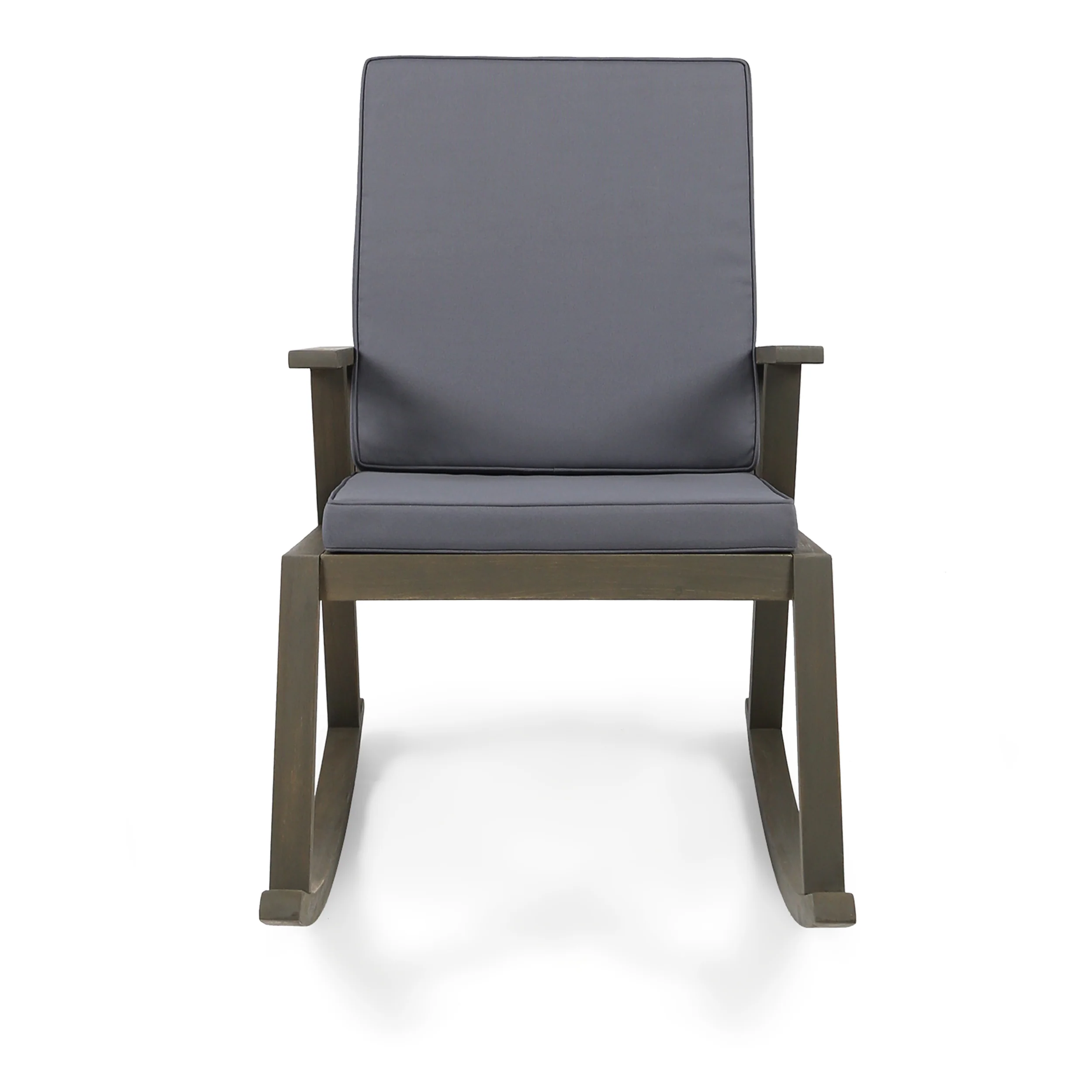 Andy Outdoor Acacia Wood Rocking Chair with Water-Resistant Cushions - furnishings