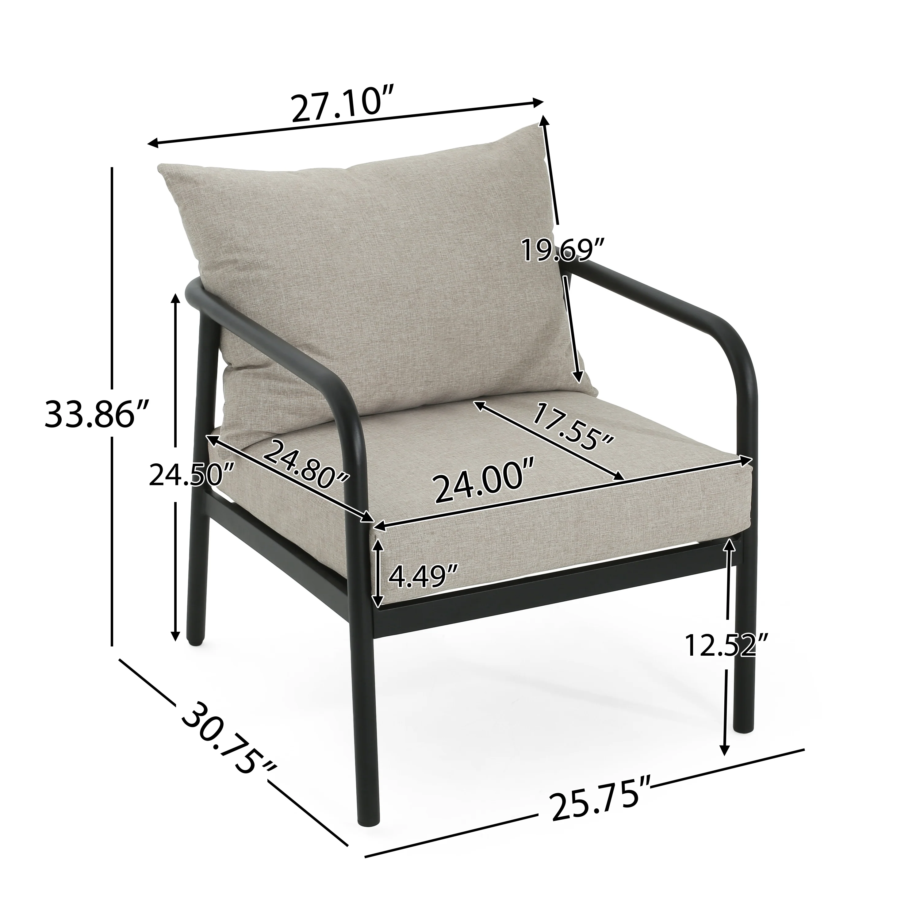 Kenia Outdoor Club Chairs with Cushions - furnishings