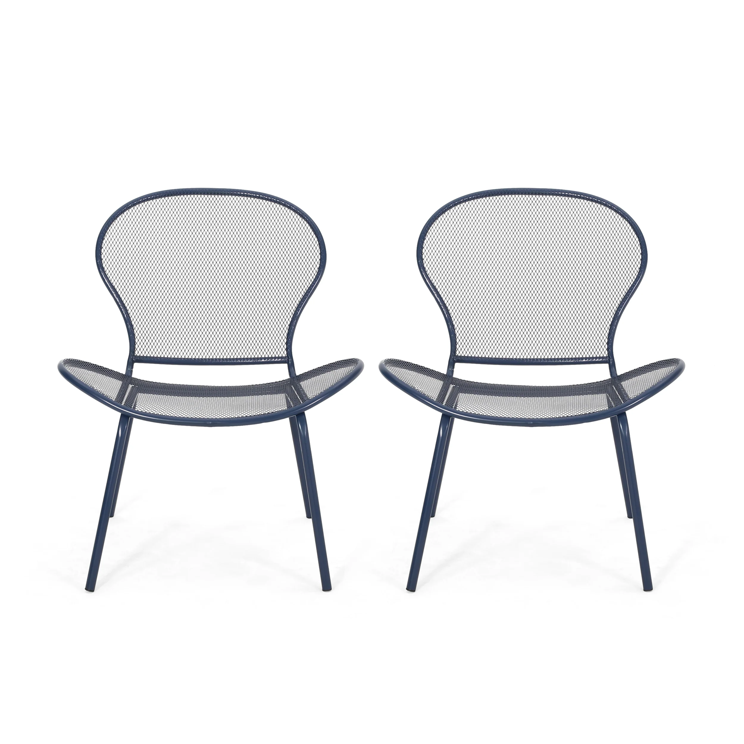 Tristian Modern Outdoor Iron Club Chair (Set of 2) - furnishings