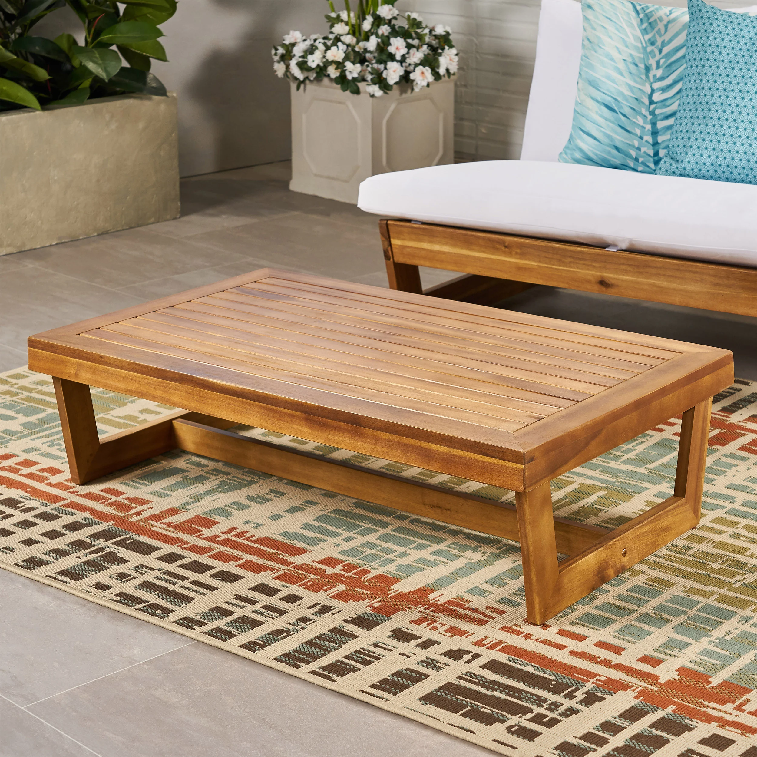 Emma Outdoor Acacia Wood Coffee Table - furnishings