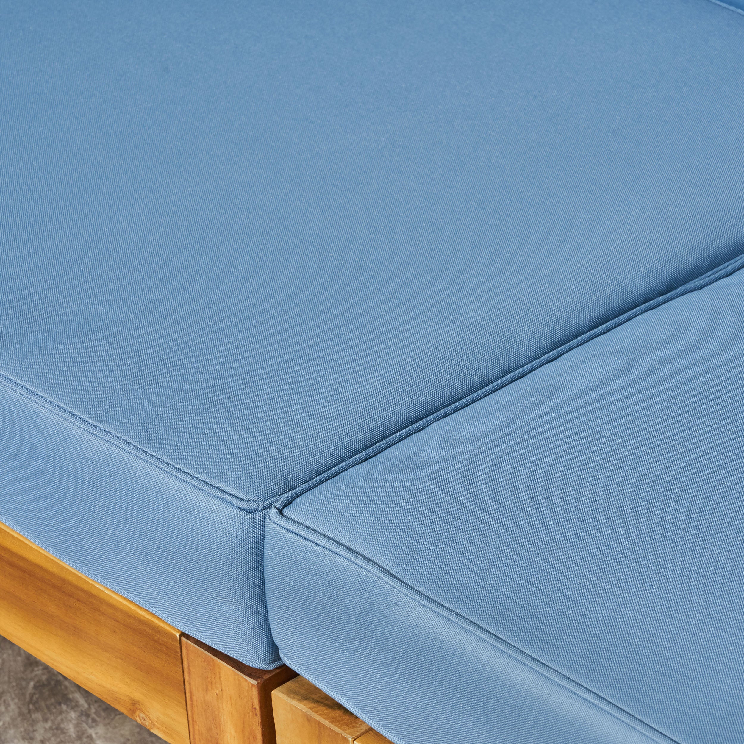 Brava Outdoor Modular Acacia Wood Sofa with Cushions and Coffee Table Set - furnishings