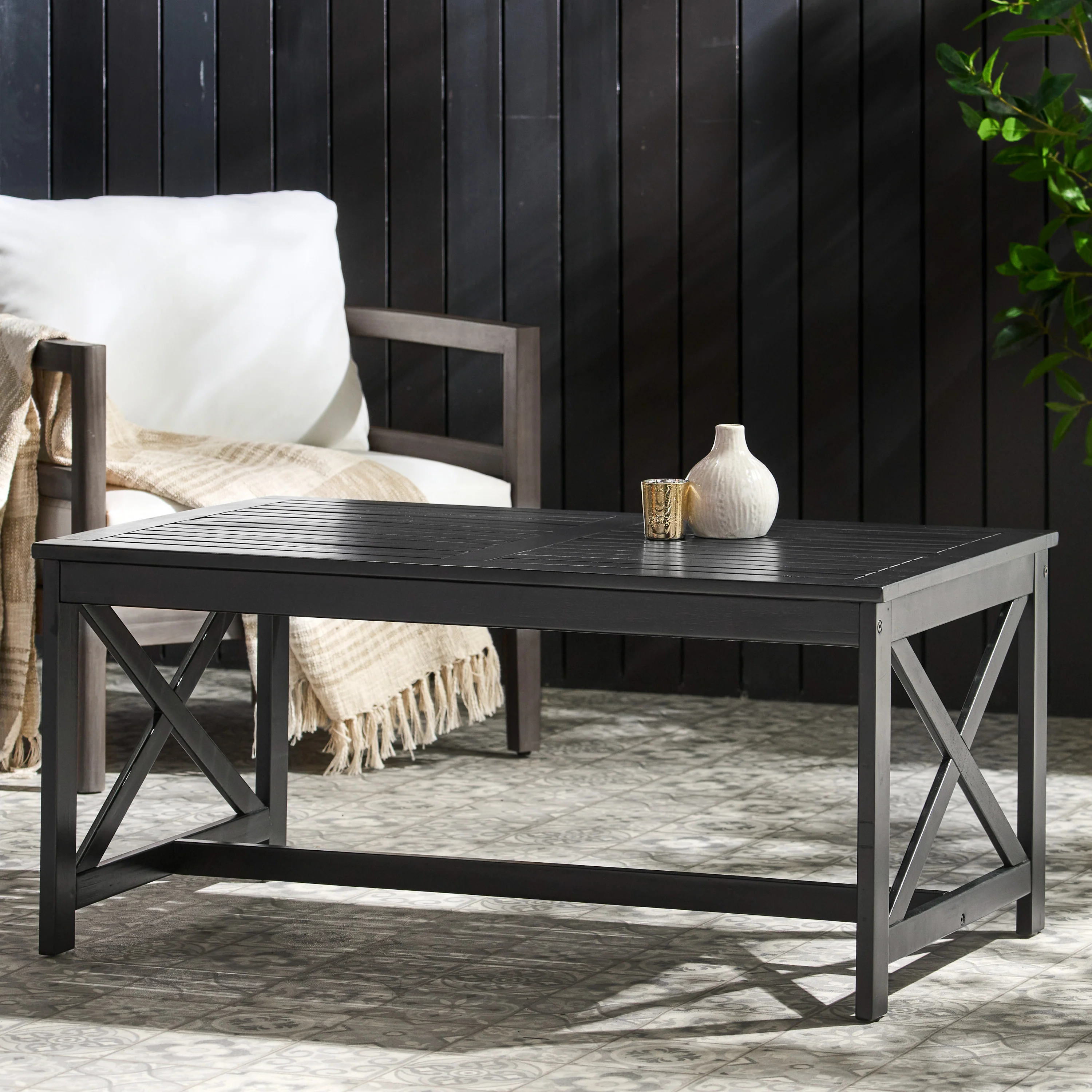 Ismus Outdoor Finished Acacia Wood Coffee Table - furnishings