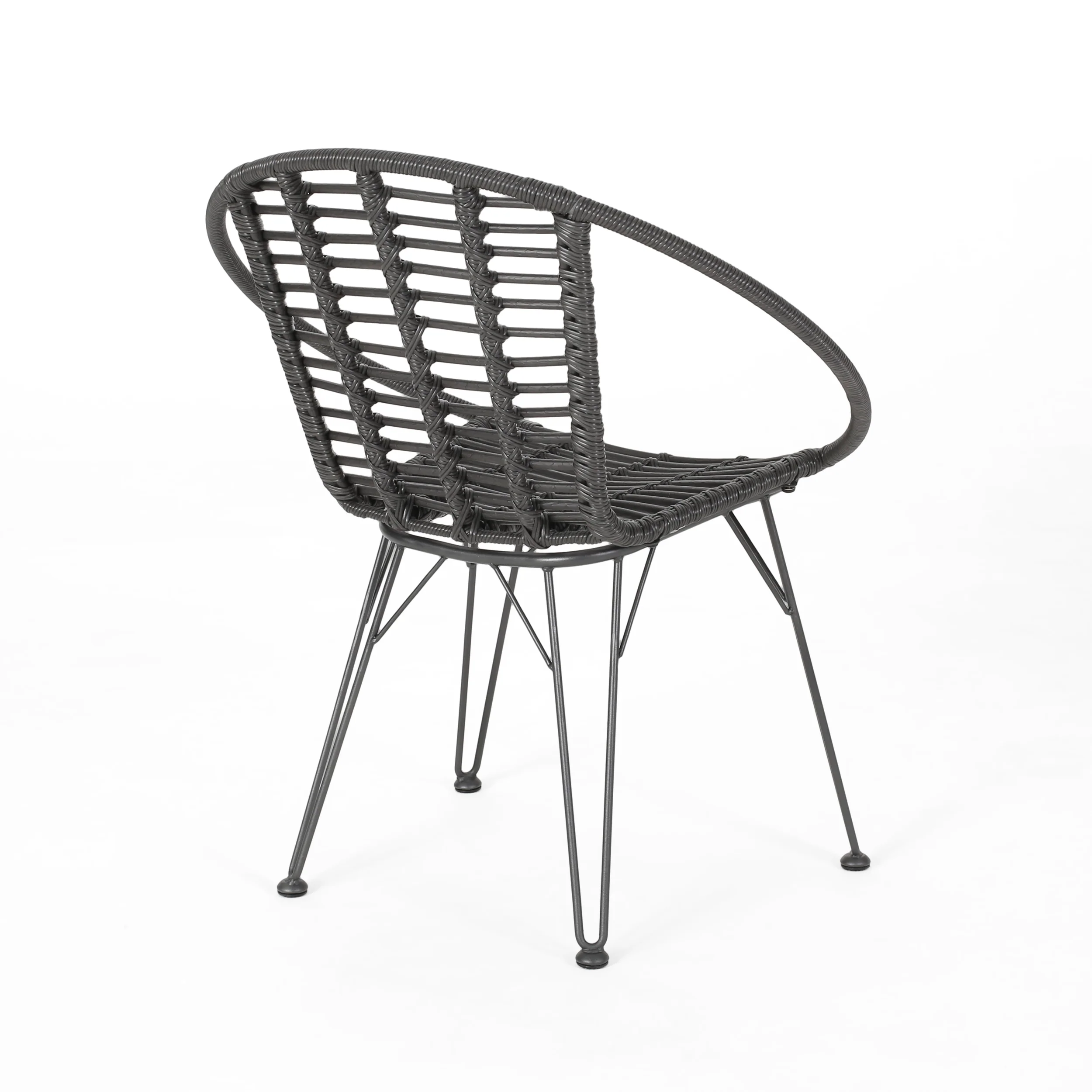 Zeferino Outdoor Modern Boho 2 Seater Wicker Chat Set with Side Table - furnishings