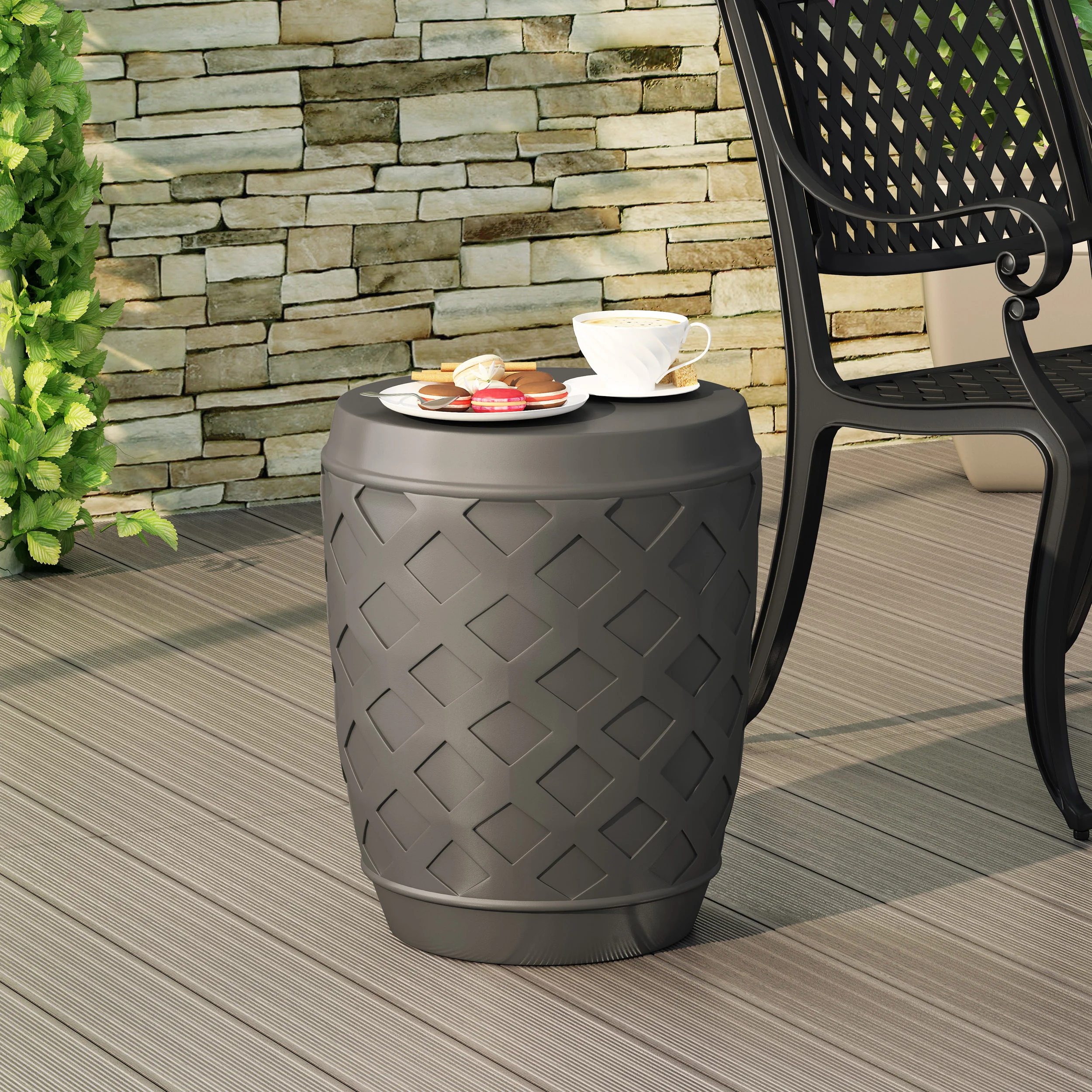 Keeley Outdoor Contemporary Side Table - furnishings