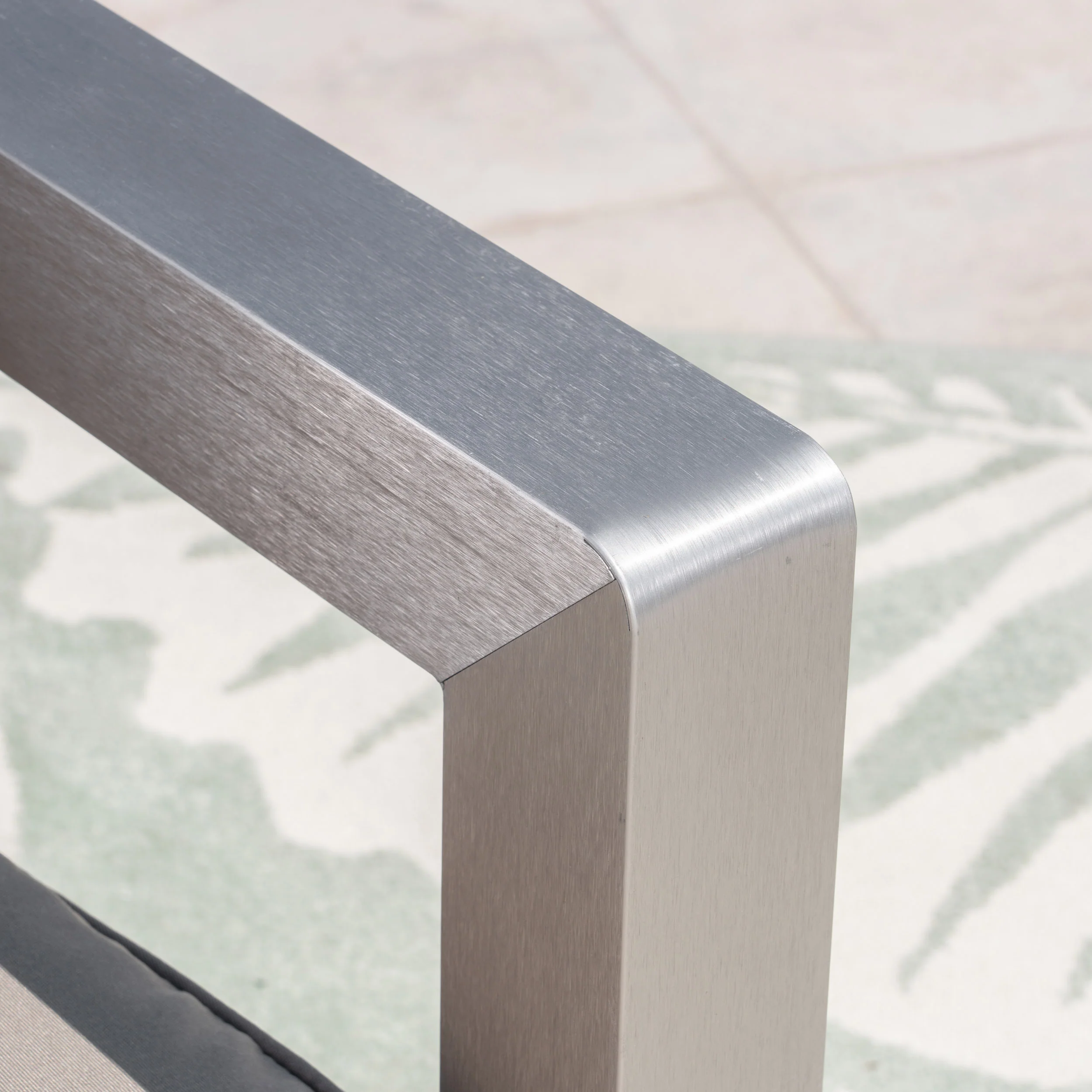 Booth Outdoor Aluminum Loveseat and Tempered Glass-Topped Coffee Table - furnishings