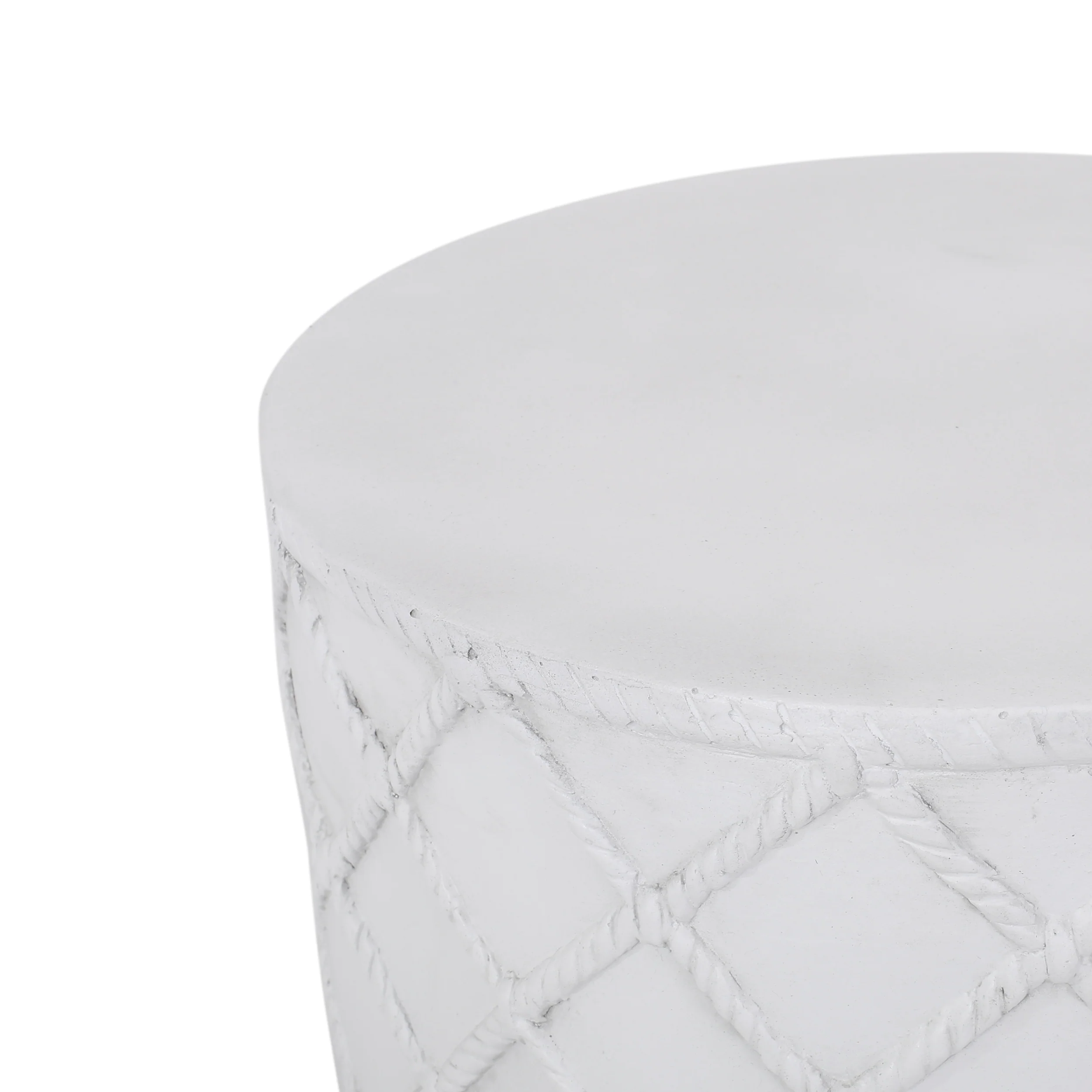 Ospery Outdoor Lightweight Concrete Side Table, Antique White - furnishings