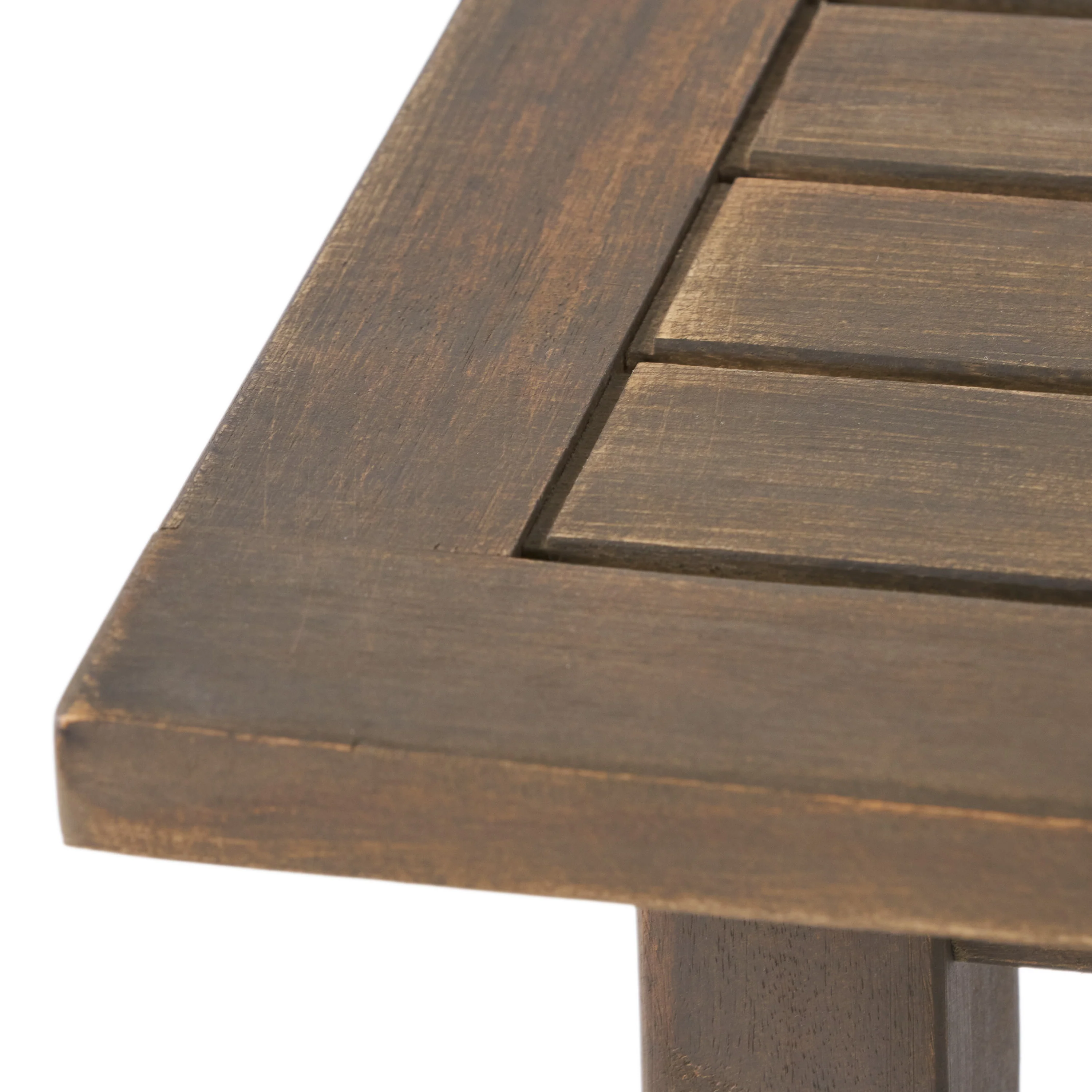 Sadie Outdoor Acacia Wood Accent Table, Gray Finish - furnishings