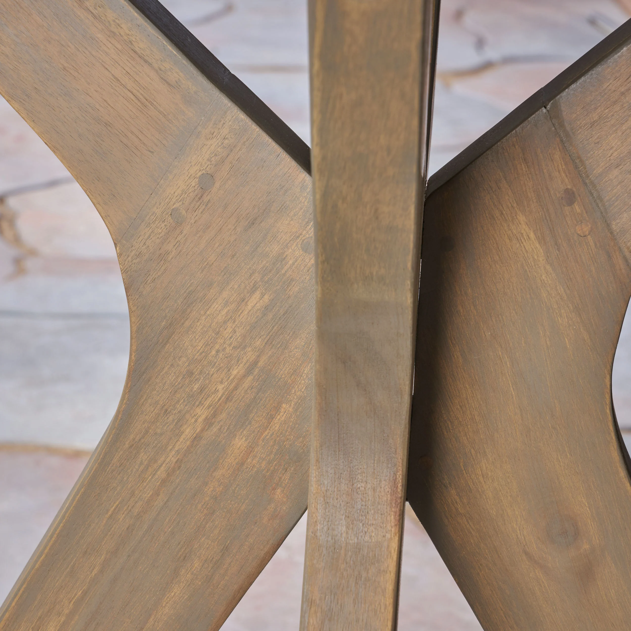 Brigitte Outdoor Round Acacia Wood Bistro Table with X Legs - furnishings