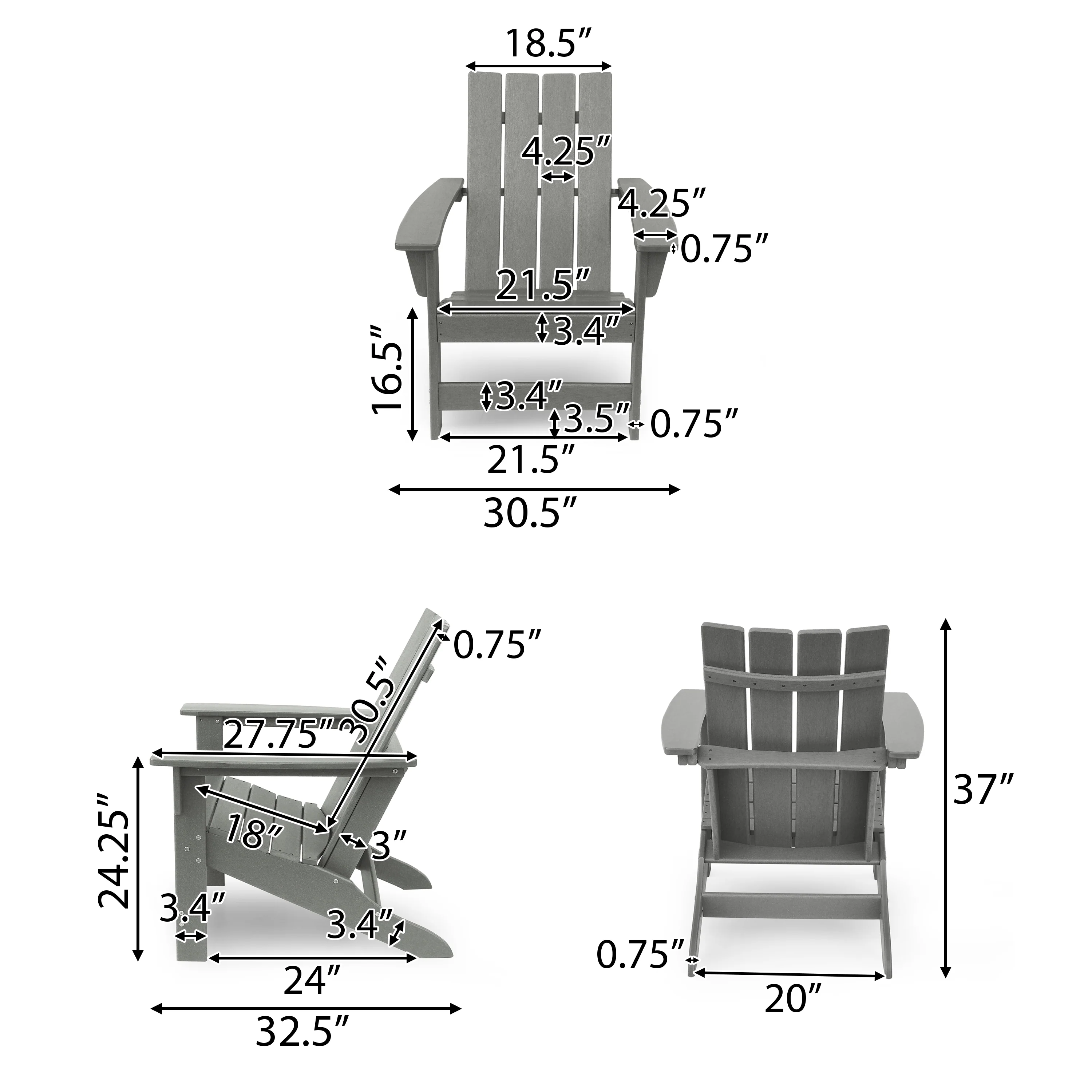 Panagiota Outdoor Resin Adirondack Chair - furnishings
