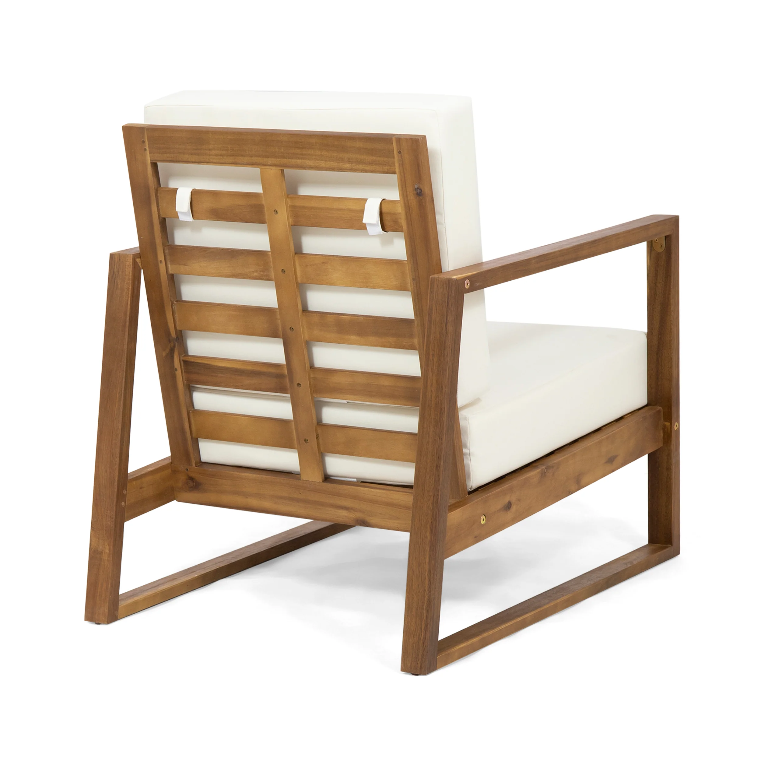 Marlee Outdoor Acacia Wood Club Chair with Cushions (Set of 2) - furnishings