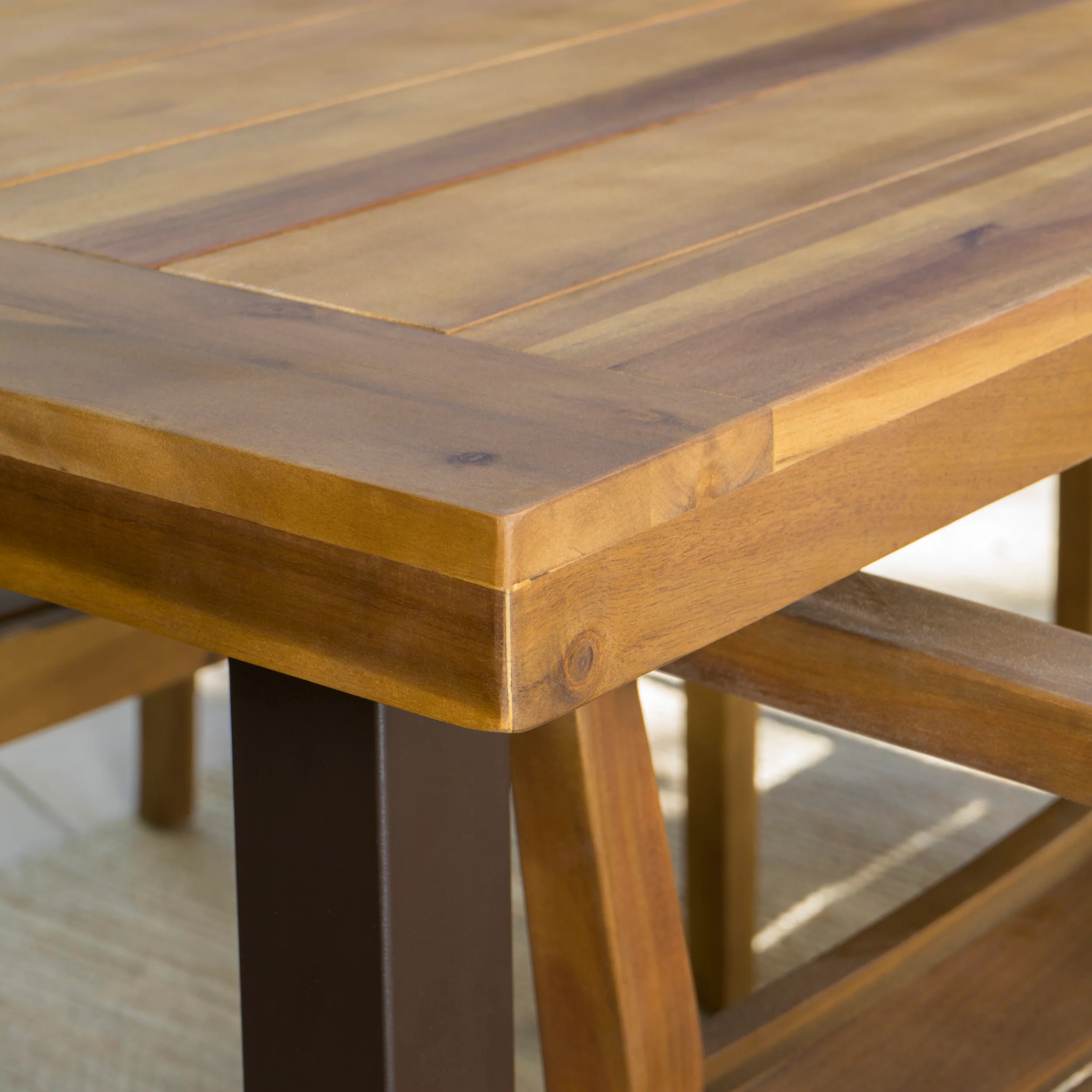Spanish Bay Teak Finish Acacia Wood Dining Table - furnishings
